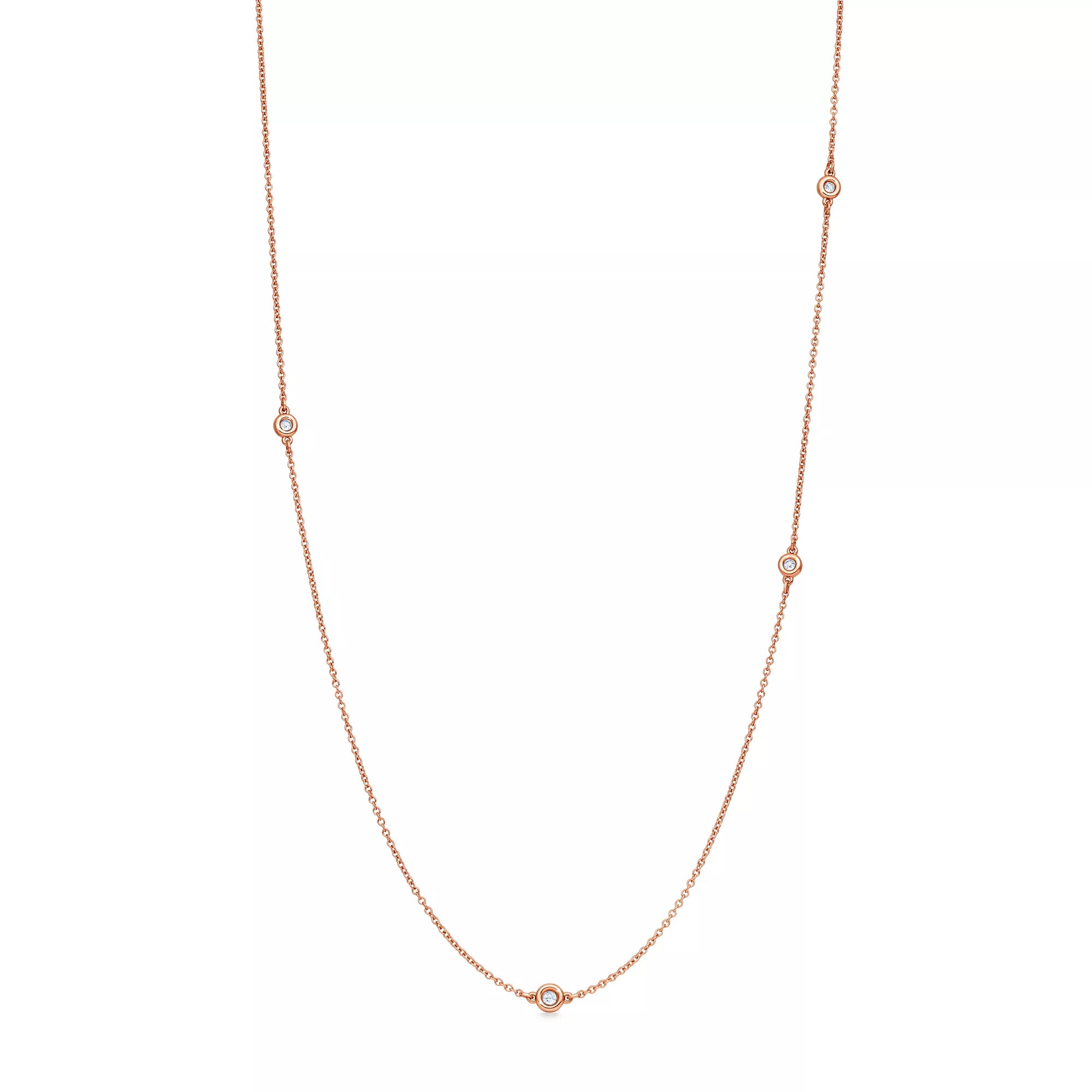 Carave Paris Bezel Set Triple Station Necklace in Rose Gold