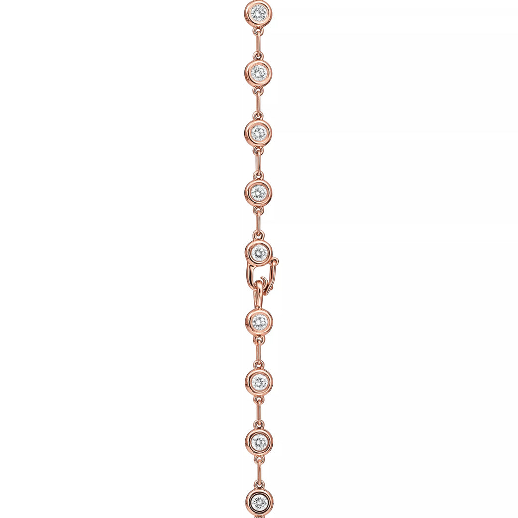 Carave Paris Rose Gold Bezel Station Diamond Necklace