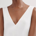Carave Paris Rose Gold Bezel Station Diamond Necklace