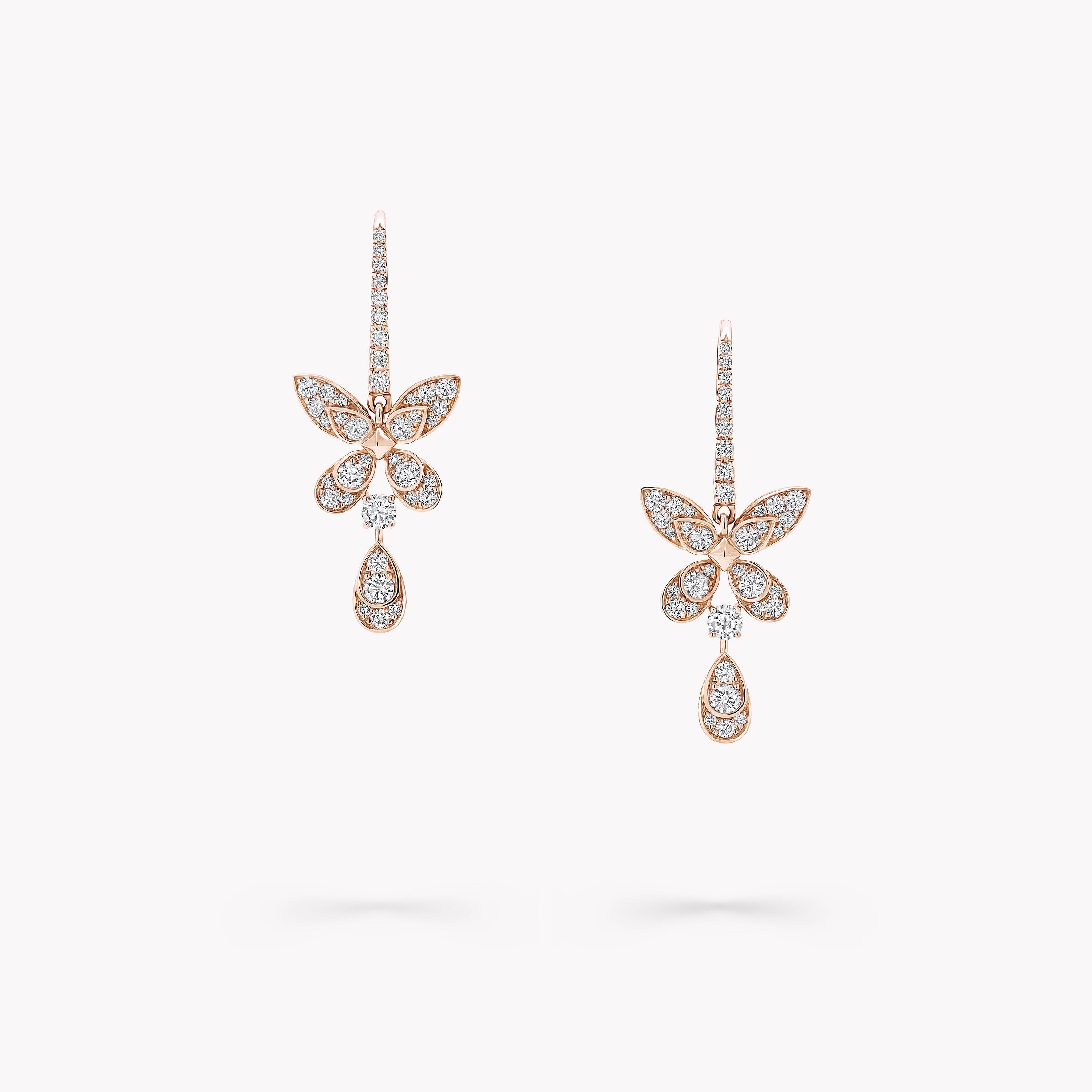Carave Paris Rose Gold Butterfly Drop Earrings