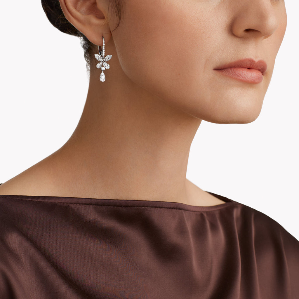 Carave Paris Rose Gold Butterfly Drop Earrings