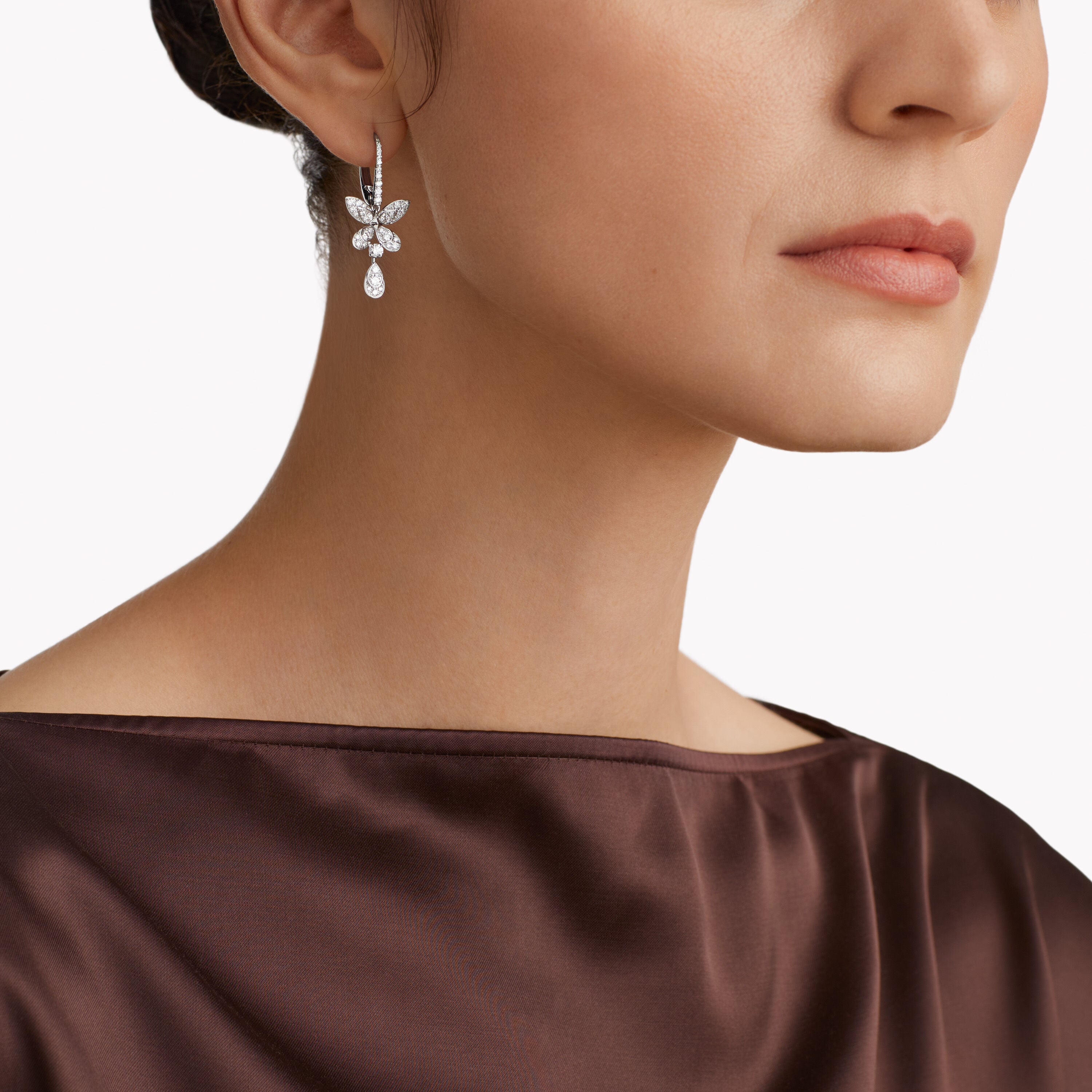 Carave Paris Rose Gold Butterfly Drop Earrings