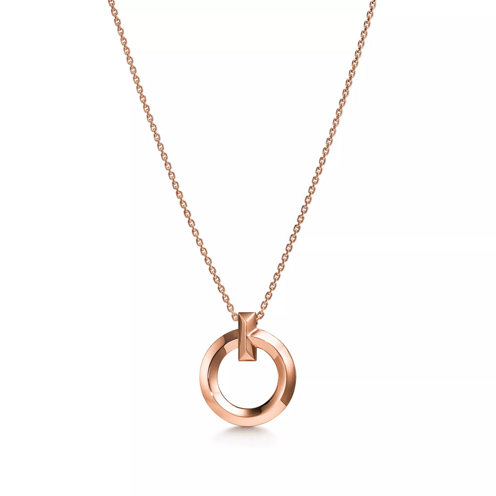 Carave Paris Rose Gold Circle Pendant Necklace