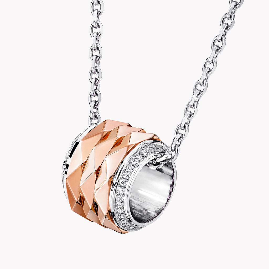 Carave Paris Rose Gold Geometric Cylinder Pendant Necklace