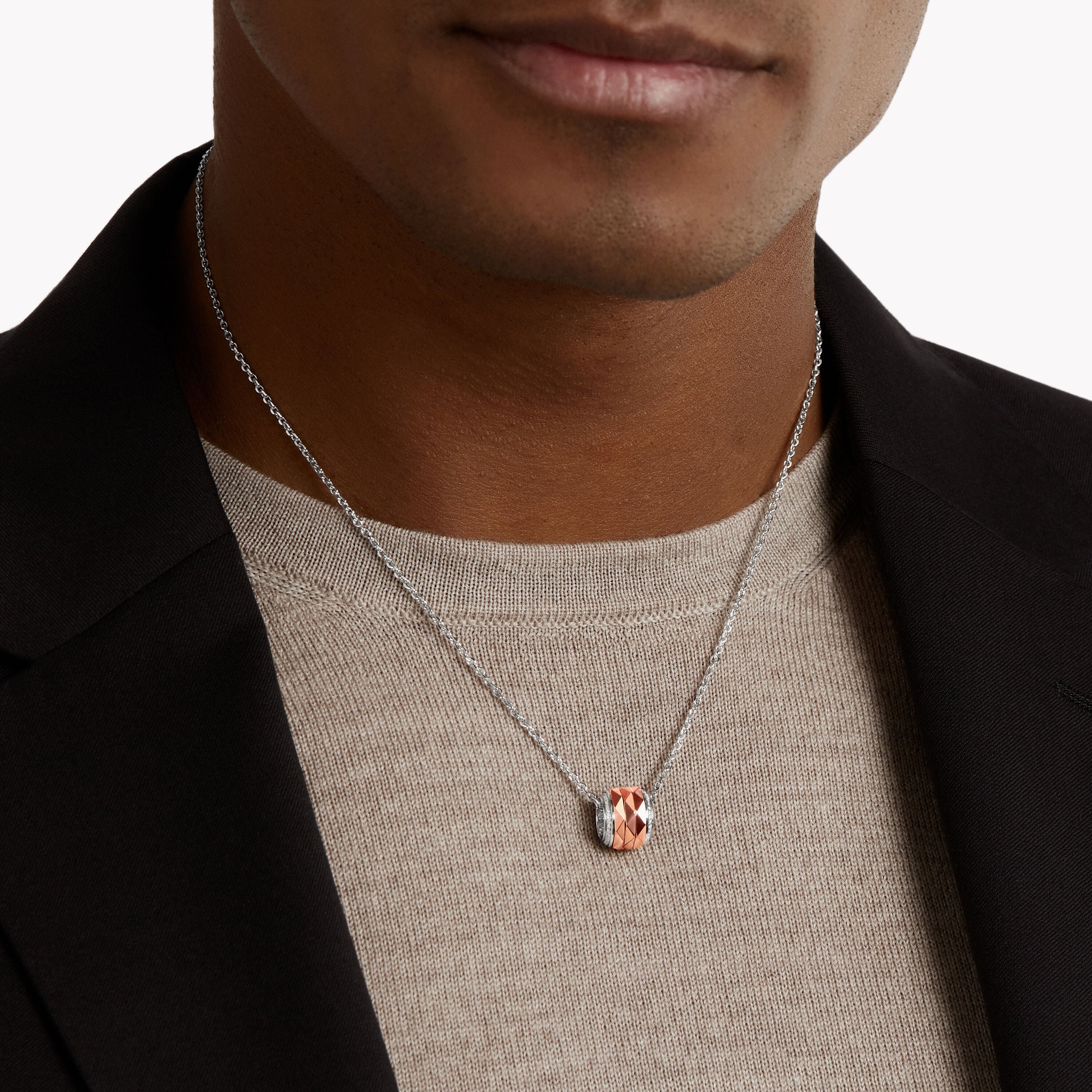 Carave Paris Rose Gold Geometric Cylinder Pendant Necklace