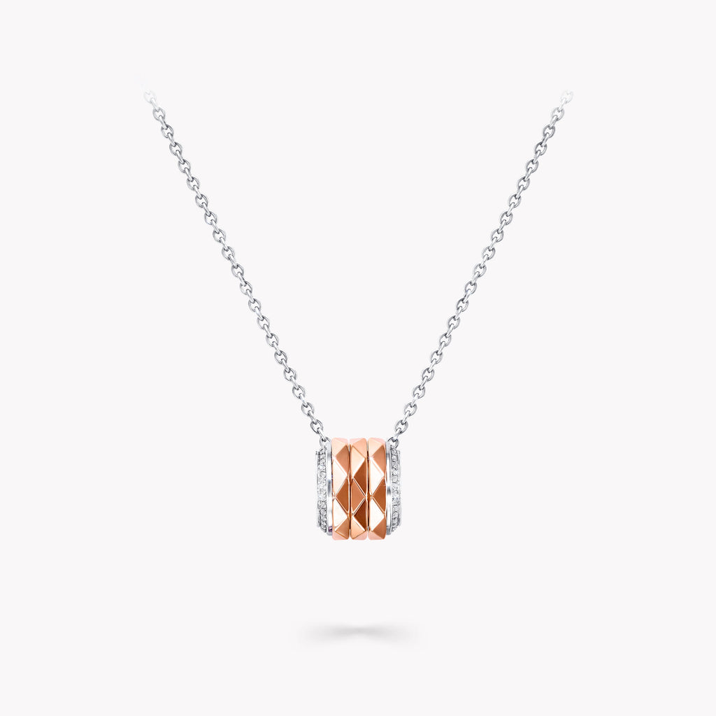 Carave Paris Rose Gold Geometric Cylinder Pendant Necklace