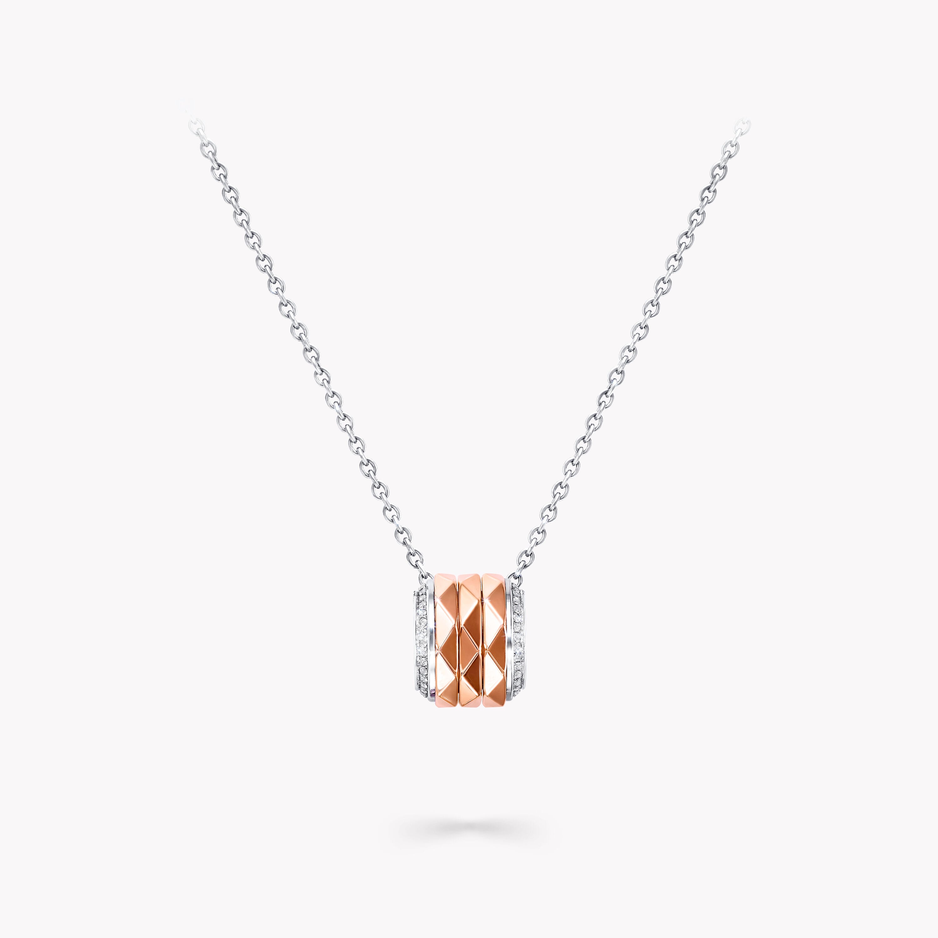Carave Paris Rose Gold Geometric Cylinder Pendant Necklace