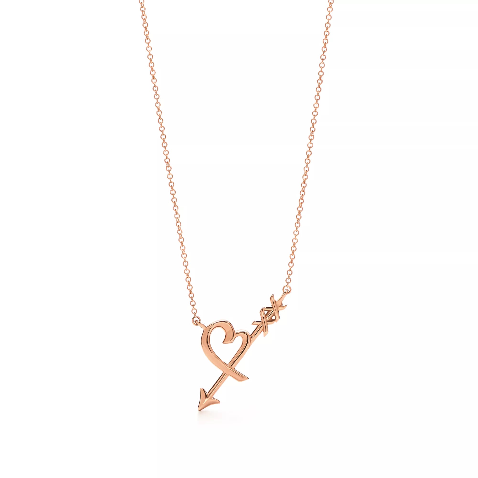 Carave Paris Heart Arrow Pendant Necklace in Rose Gold