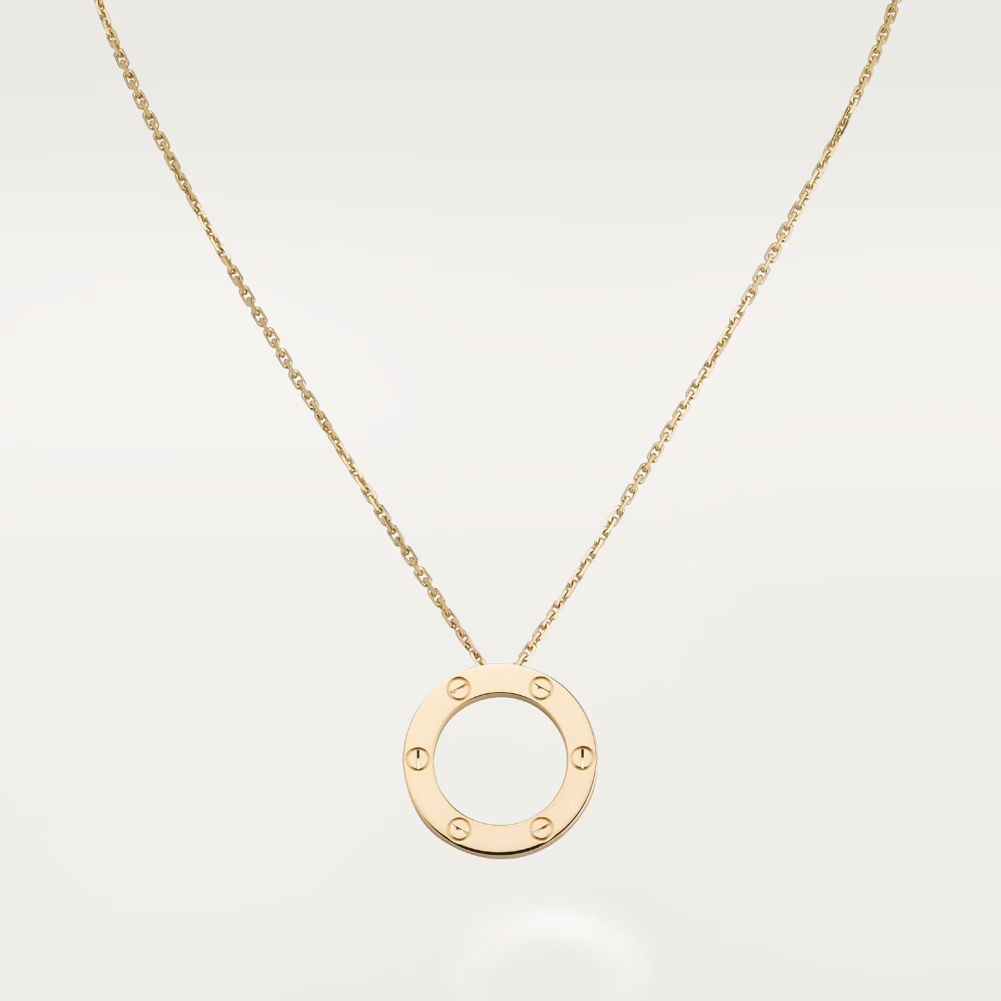 Carave Paris Rose Gold Love Circle Pendant Necklace with Bezel Accent