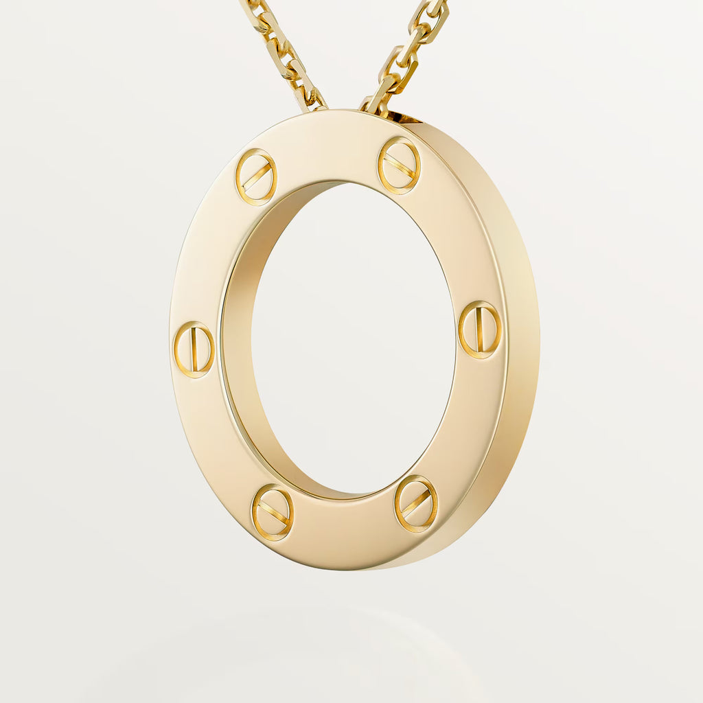 Carave Paris Rose Gold Love Circle Pendant Necklace with Bezel Accent