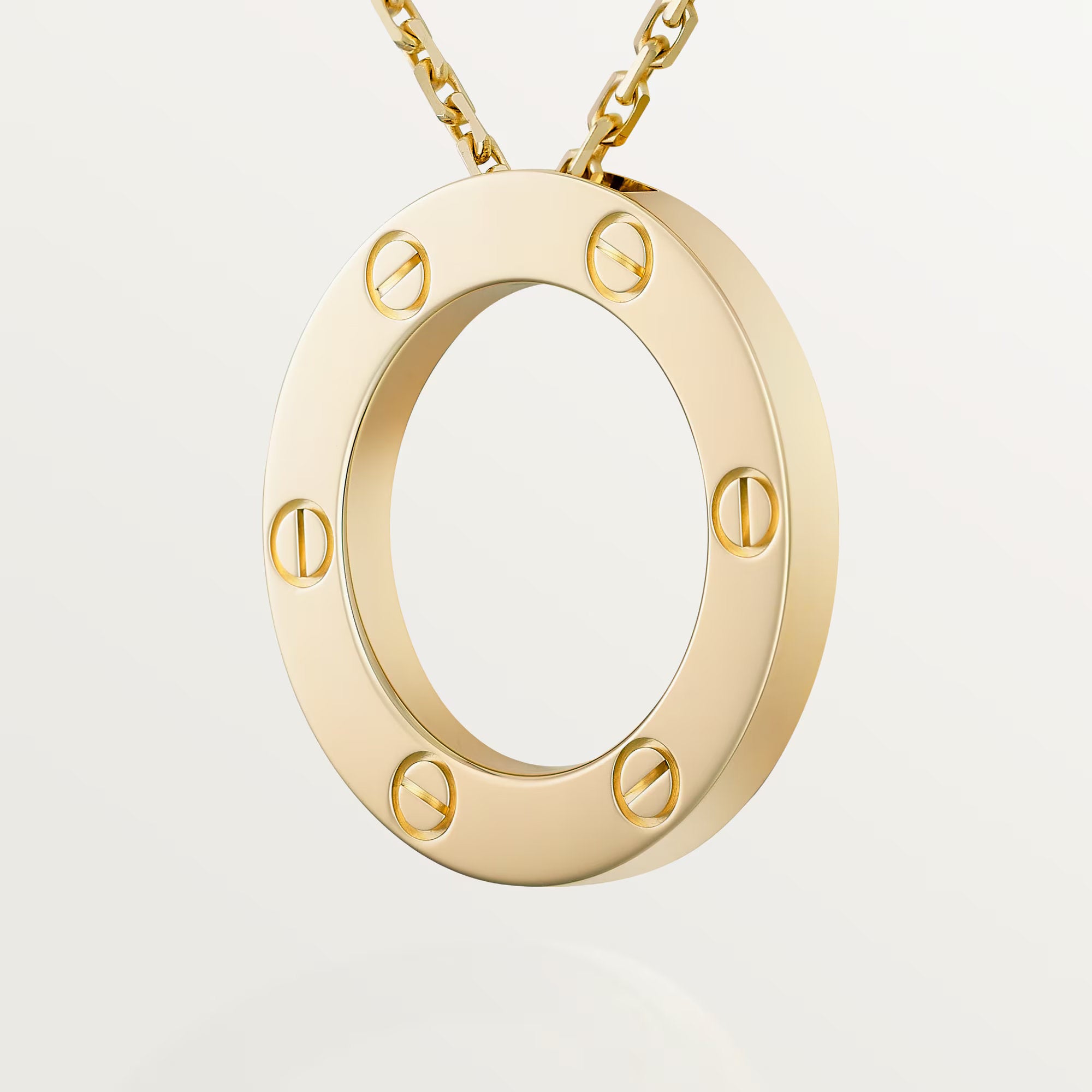 Carave Paris Rose Gold Love Circle Pendant Necklace with Bezel Accent