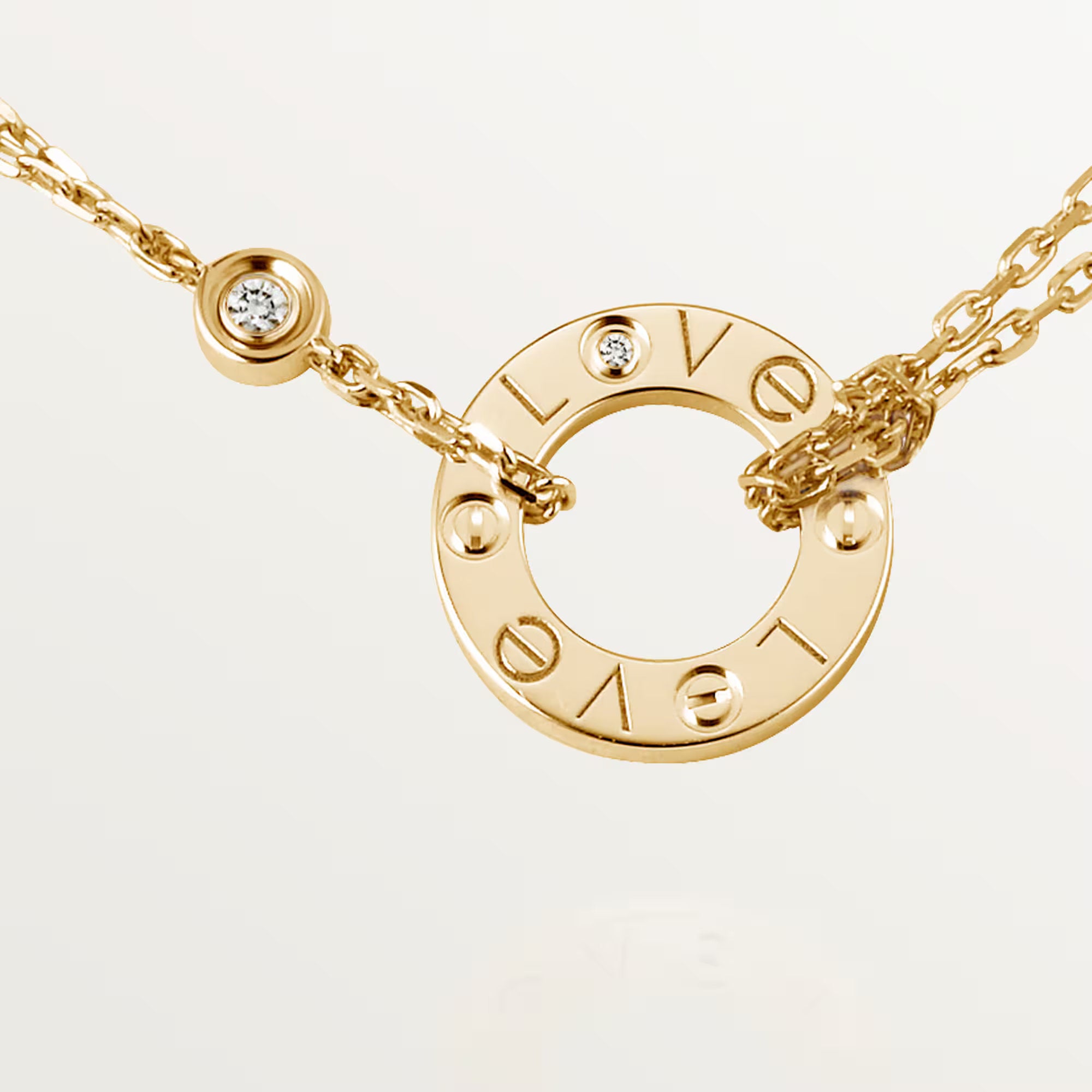 Carave Paris Rose Gold Love Circle Pendant Necklace