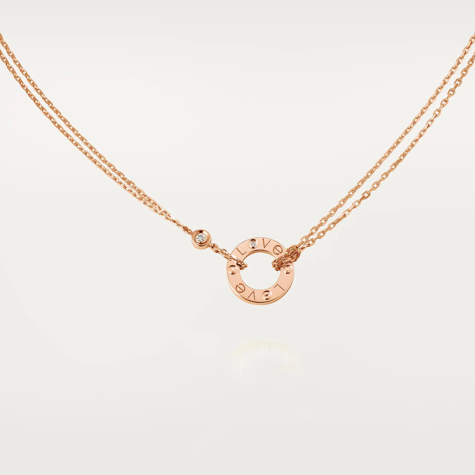 Carave Paris Rose Gold Love Circle Pendant Necklace