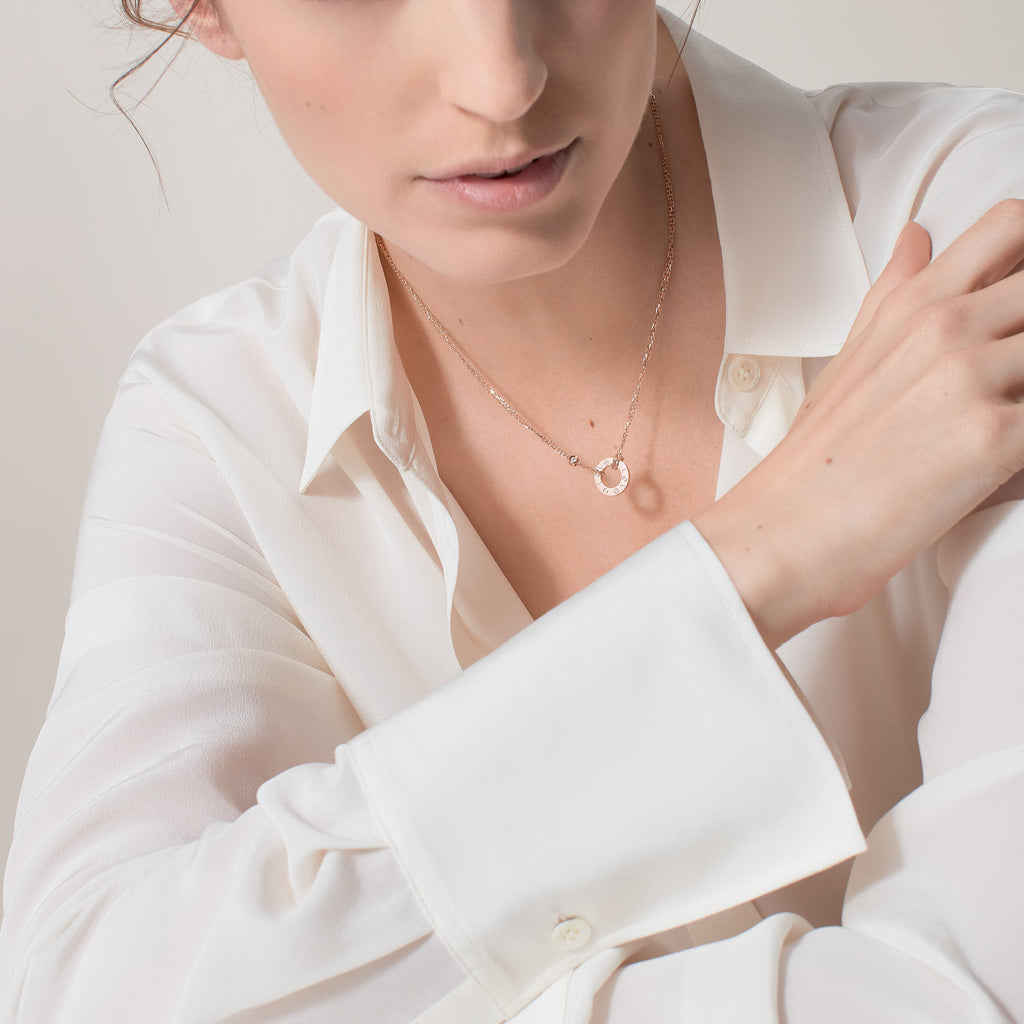 Carave Paris Rose Gold Love Circle Pendant Necklace