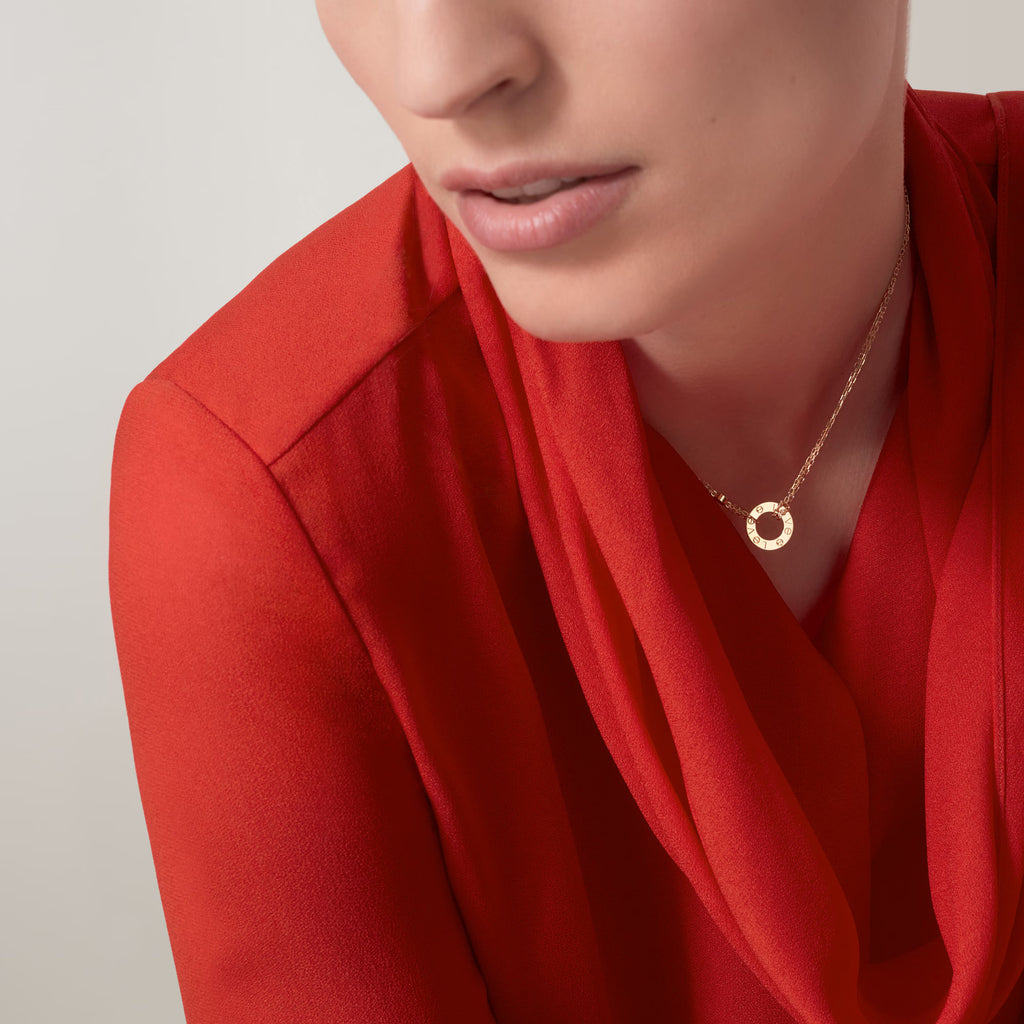 Carave Paris Rose Gold Love Circle Pendant Necklace