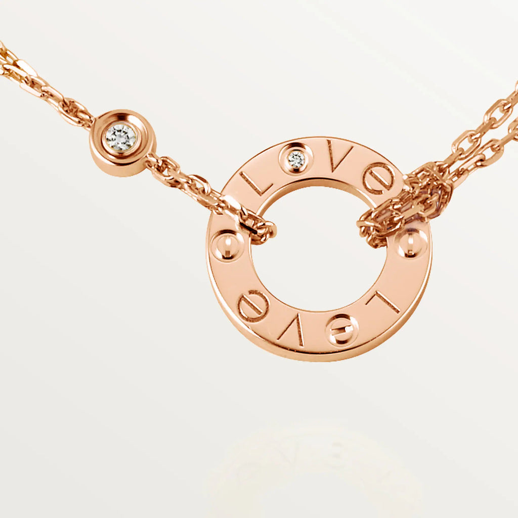 Carave Paris Rose Gold Love Circle Pendant Necklace