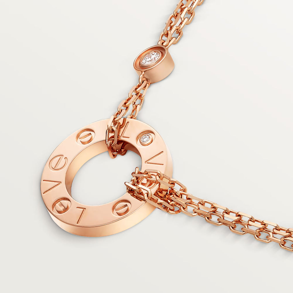 Carave Paris Rose Gold Love Circle Pendant Necklace