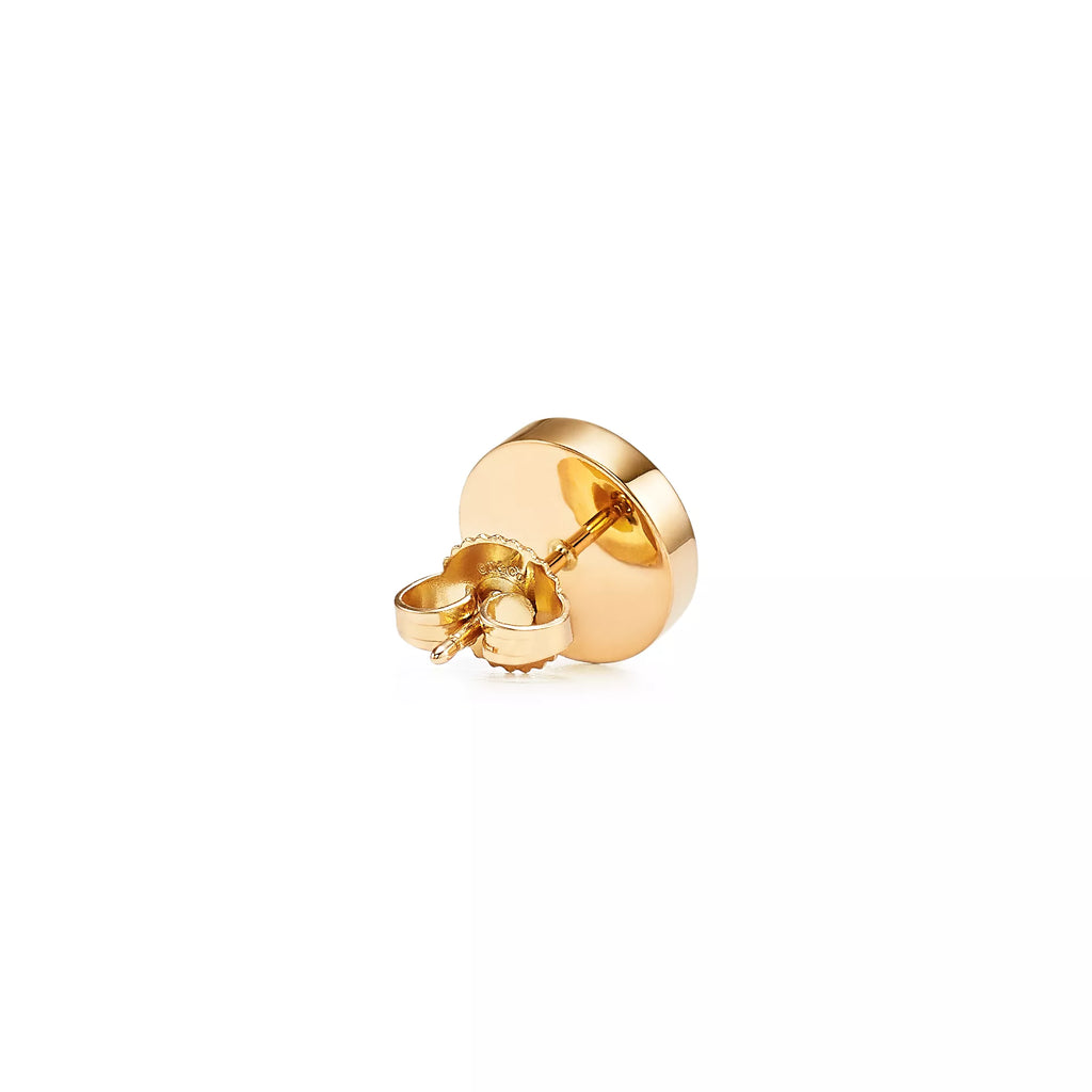 Carave Paris Rose Gold Mother of Pearl Circle Stud Earrings