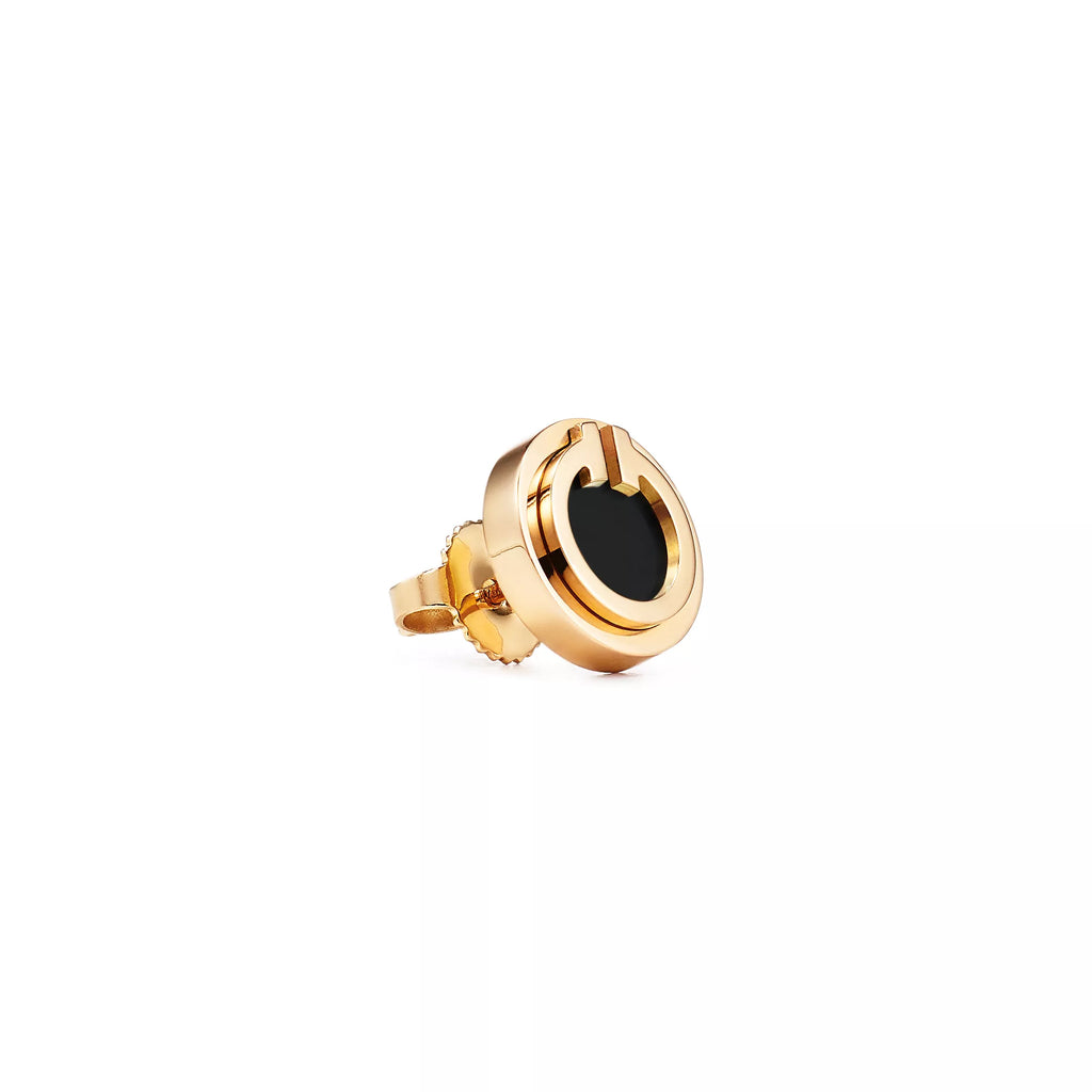 Carave Paris Rose Gold Mother of Pearl Circle Stud Earrings