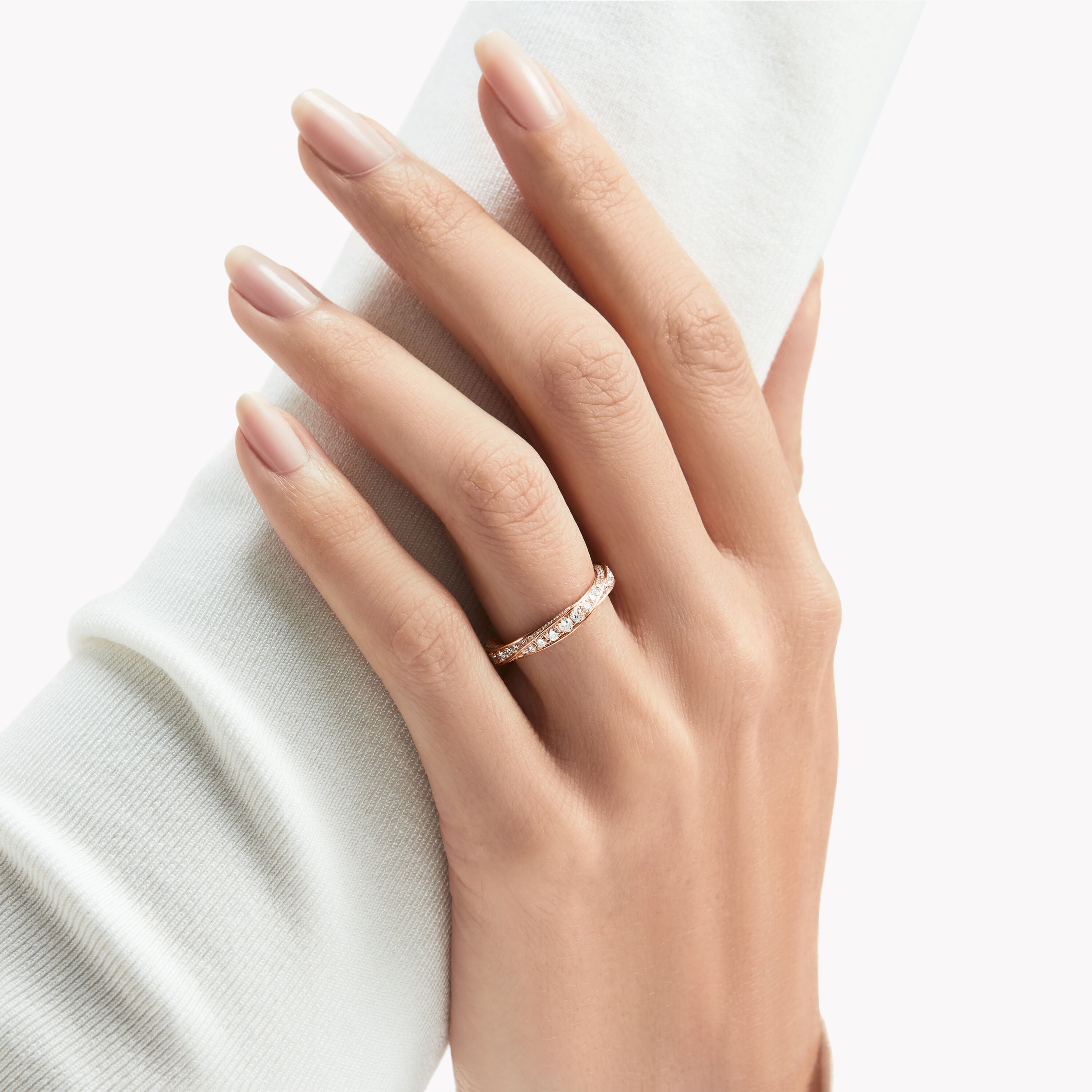 Carave Paris Rose Gold Pavé Diamond Eternity Band Ring