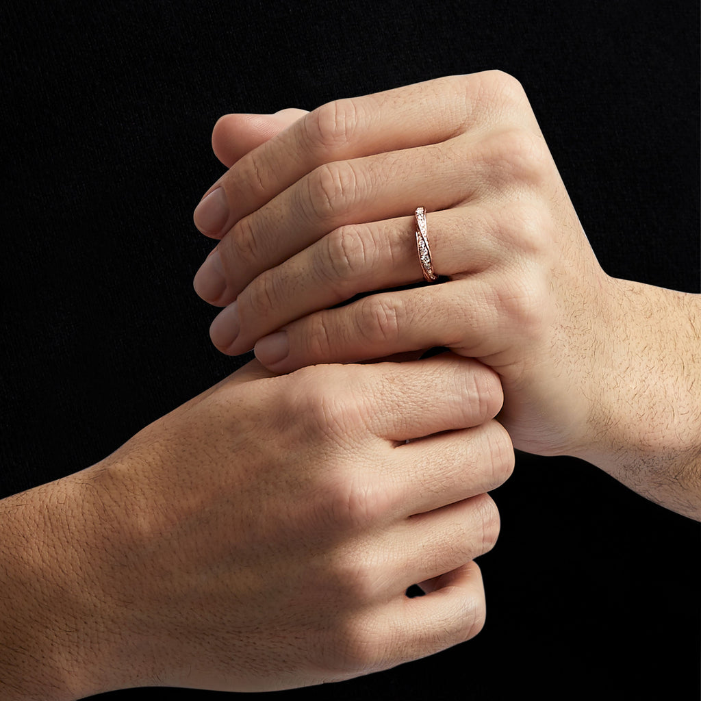 Carave Paris Rose Gold Pavé Diamond Eternity Band Ring