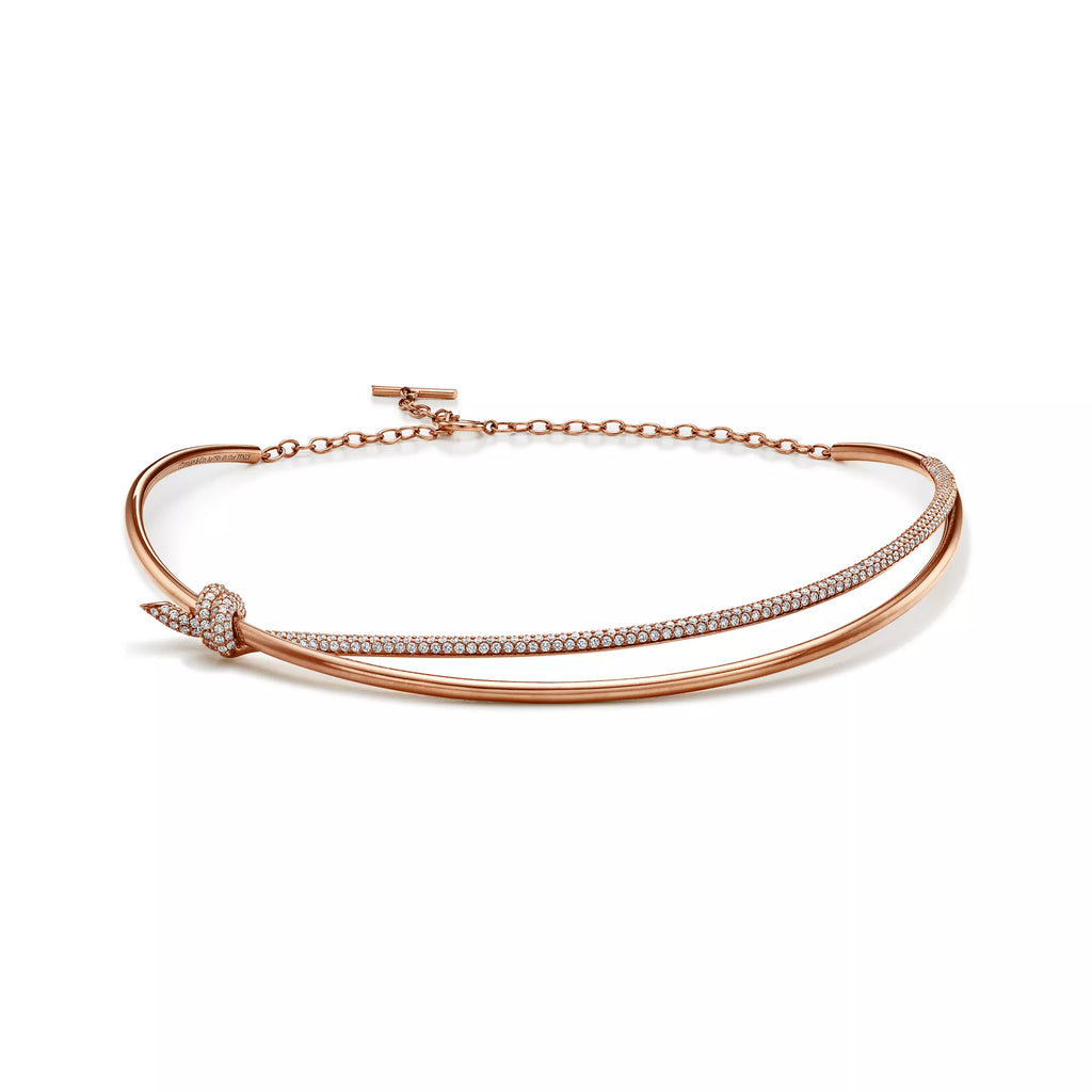 Carave Paris Pavé Knot Collar Necklace in Gold