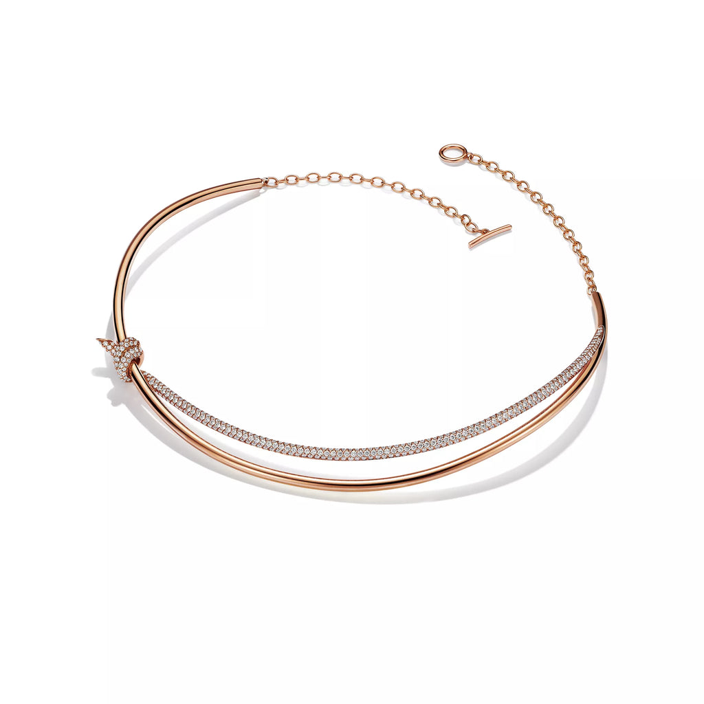 Carave Paris Pavé Knot Collar Necklace in Gold