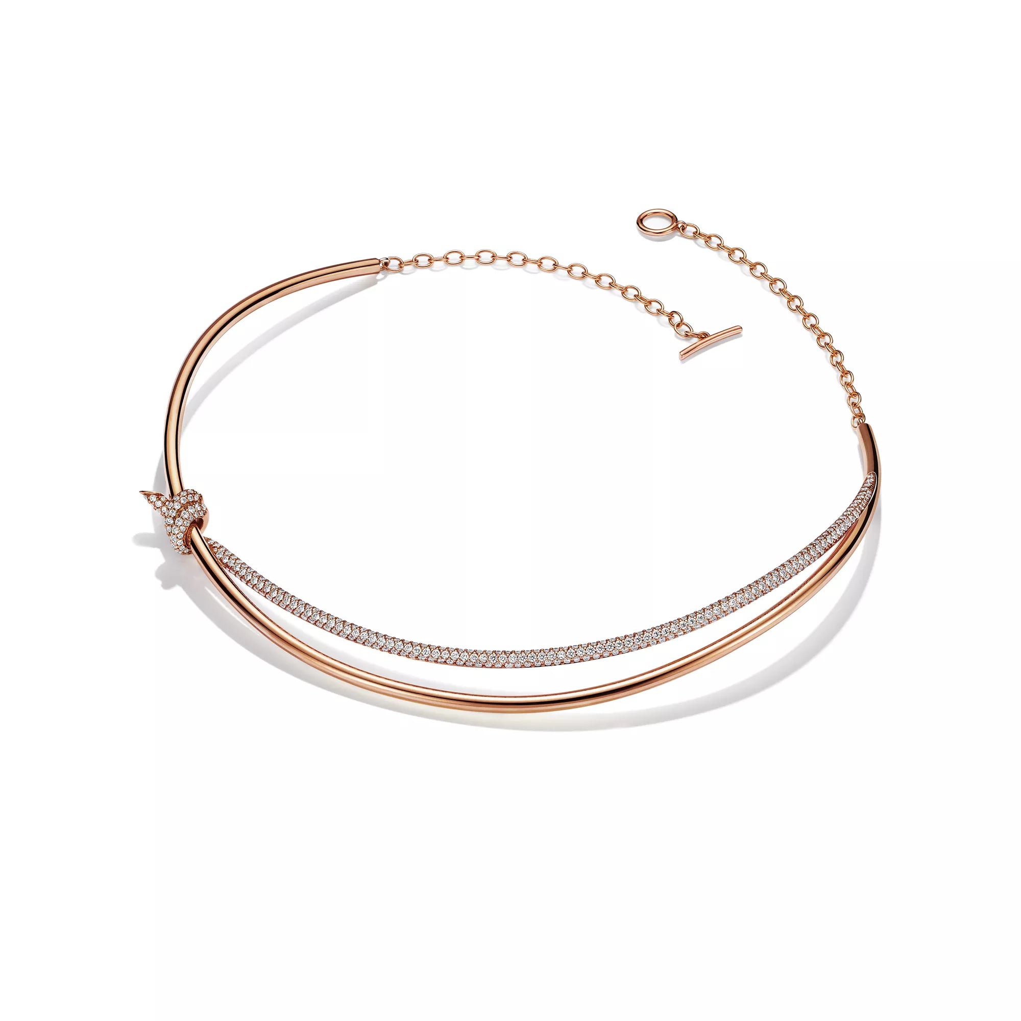 Carave Paris Pavé Knot Collar Necklace in Gold