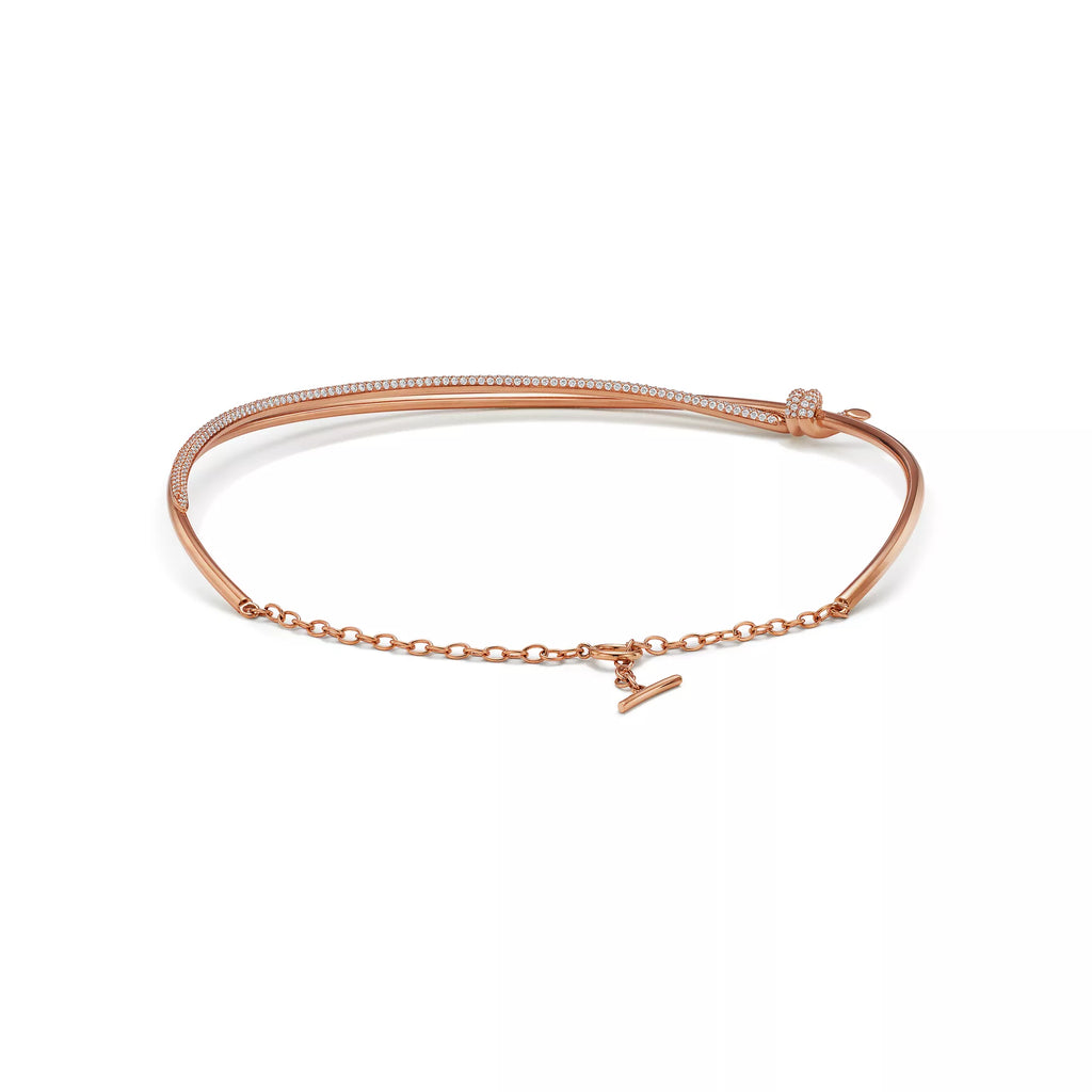Carave Paris Pavé Knot Collar Necklace in Gold