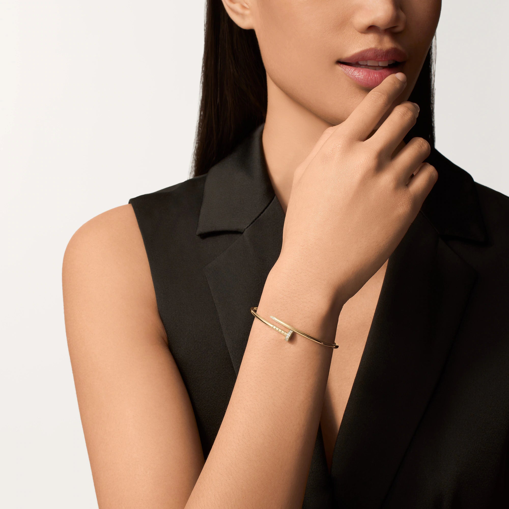 Carave Paris Rose Gold Pavé Nail Wrap Bangle Bracelet