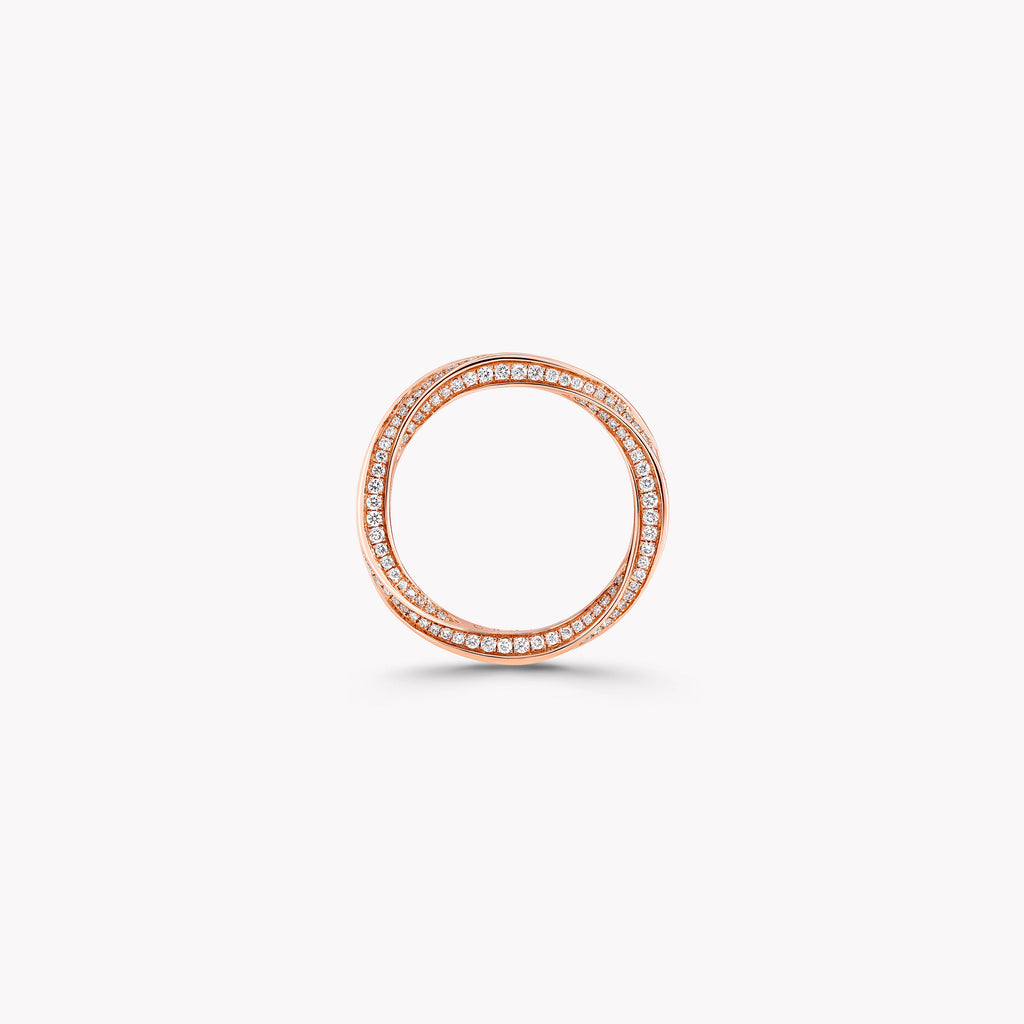 Carave Paris Rose Gold Twisted Pavé Diamond Eternity Band Ring