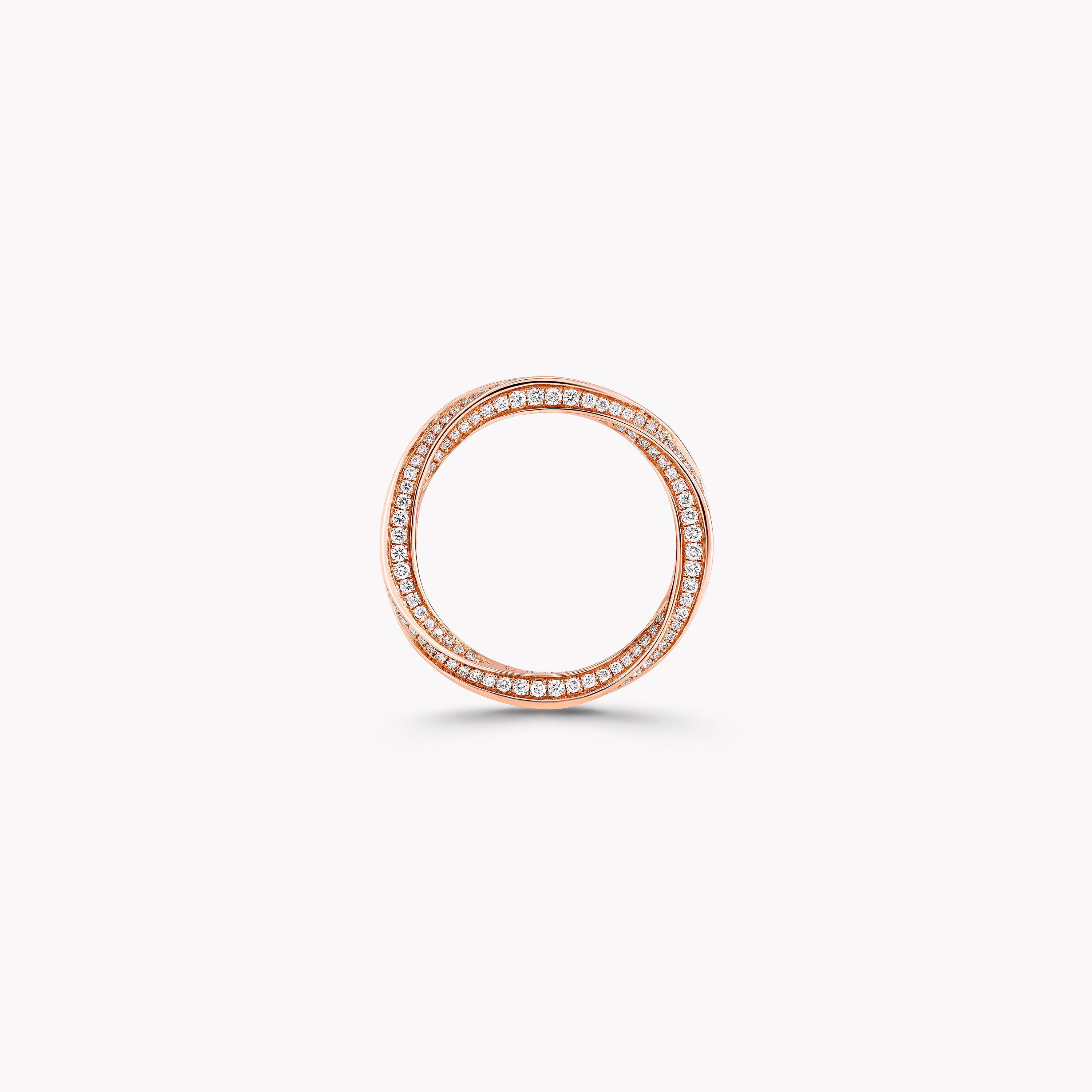 Carave Paris Rose Gold Twisted Pavé Diamond Eternity Band Ring