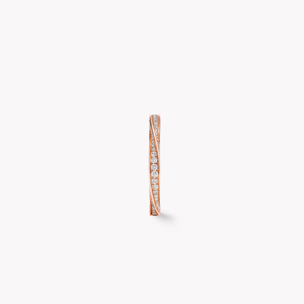 Carave Paris Rose Gold Twisted Pavé Diamond Eternity Band Ring