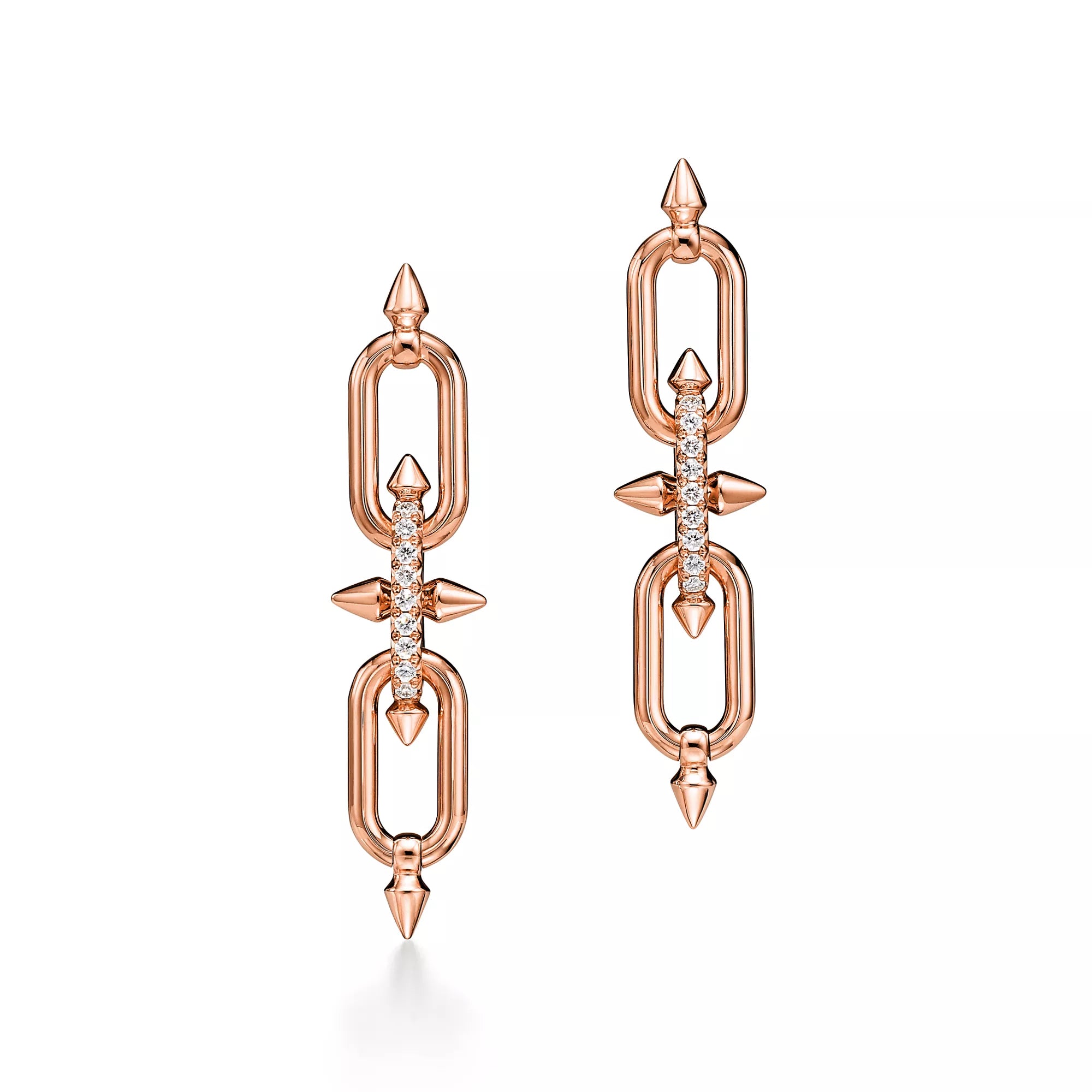 Carave Paris Rose Link Spike Drop Earrings