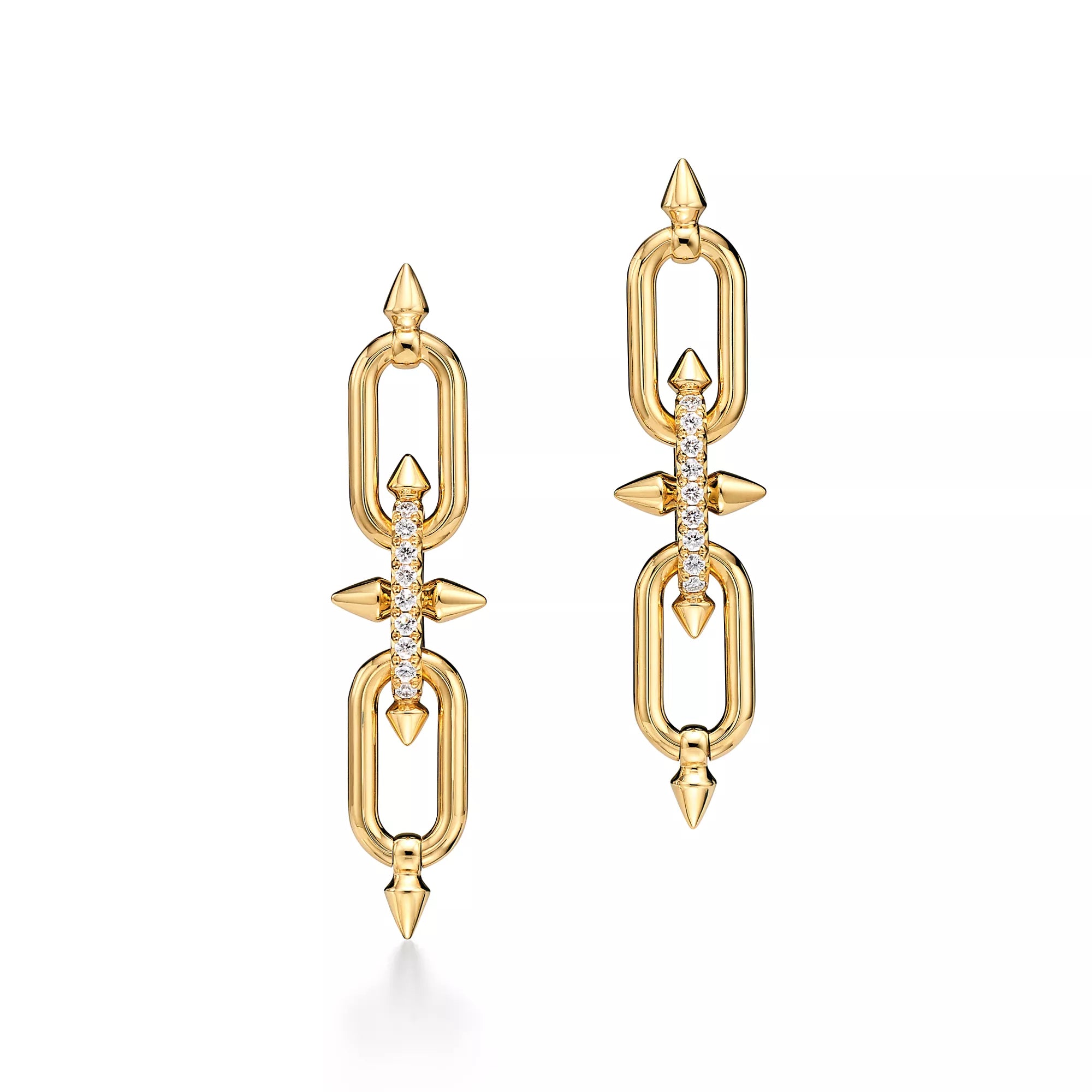 Carave Paris Rose Link Spike Drop Earrings