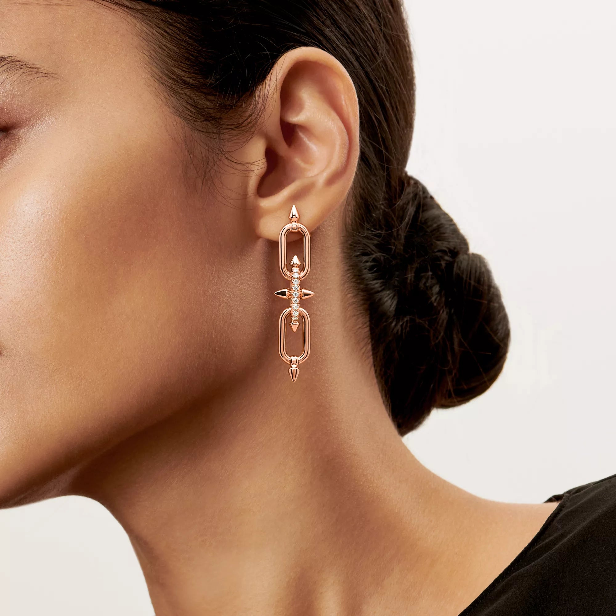 Carave Paris Rose Link Spike Drop Earrings