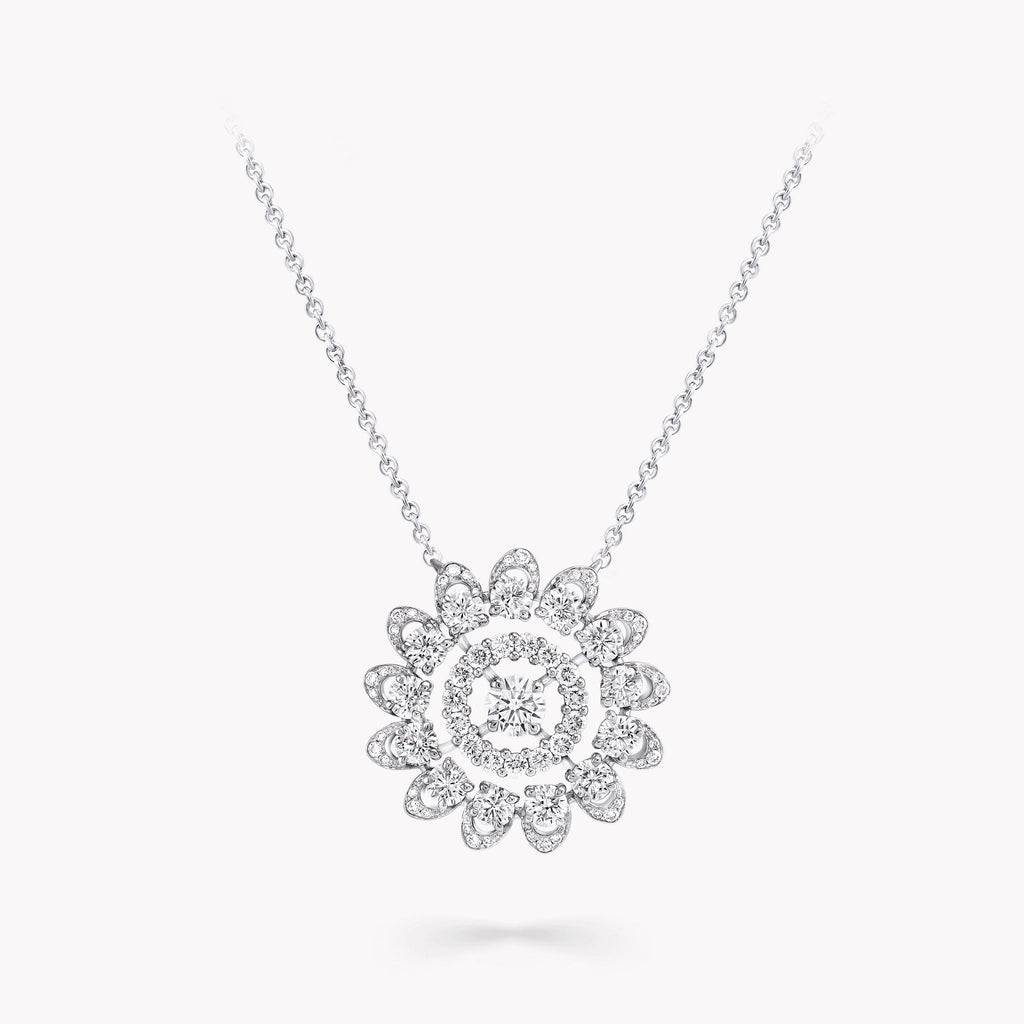 Carave Paris Round Floral Diamond Pendant Necklace