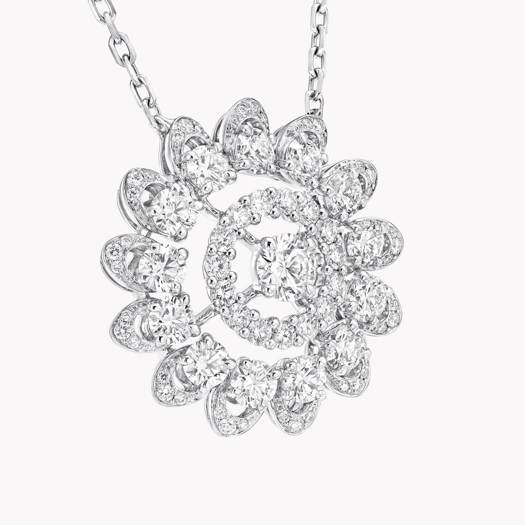 Carave Paris Round Floral Diamond Pendant Necklace