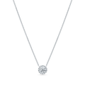 Carave Paris Round Halo Diamond Solitaire Pendant Necklace