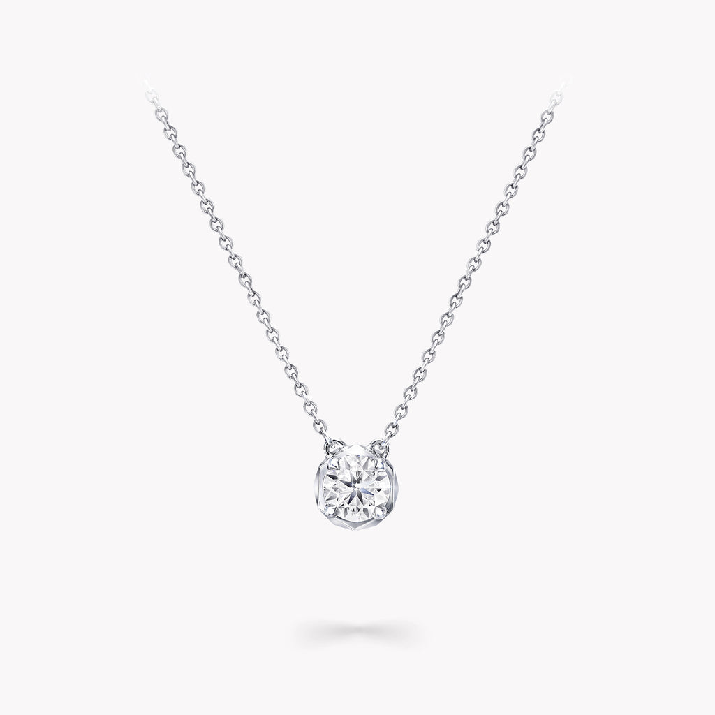 Carave Paris Round Solitaire Diamond Pendant Necklace