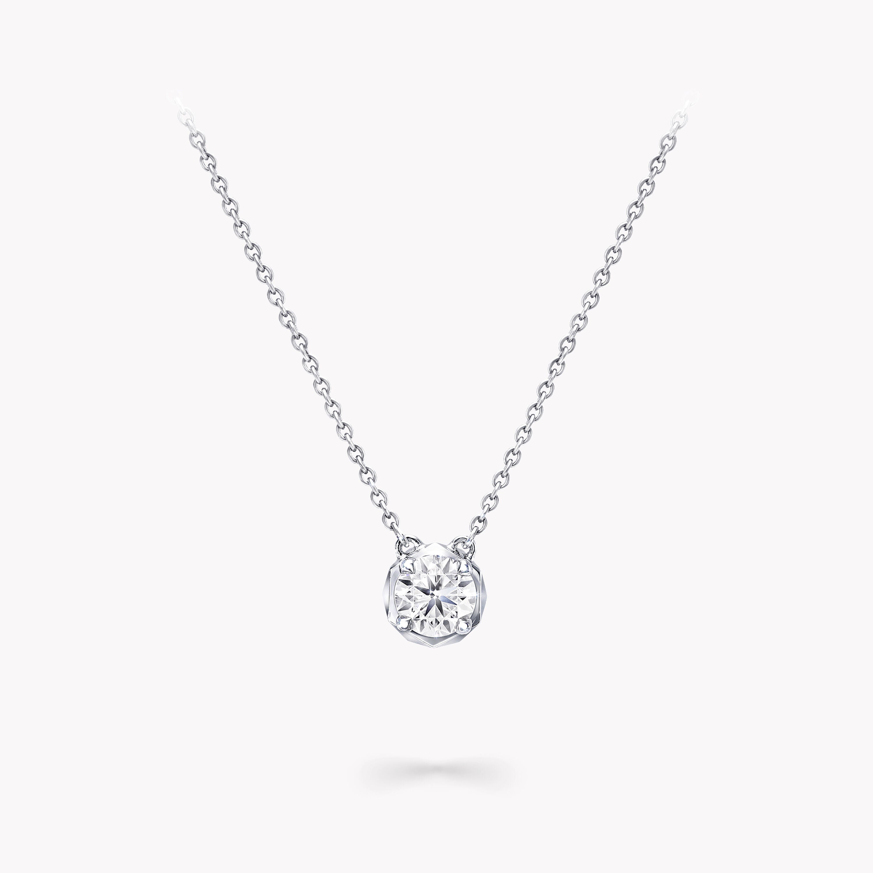Carave Paris Round Solitaire Diamond Pendant Necklace