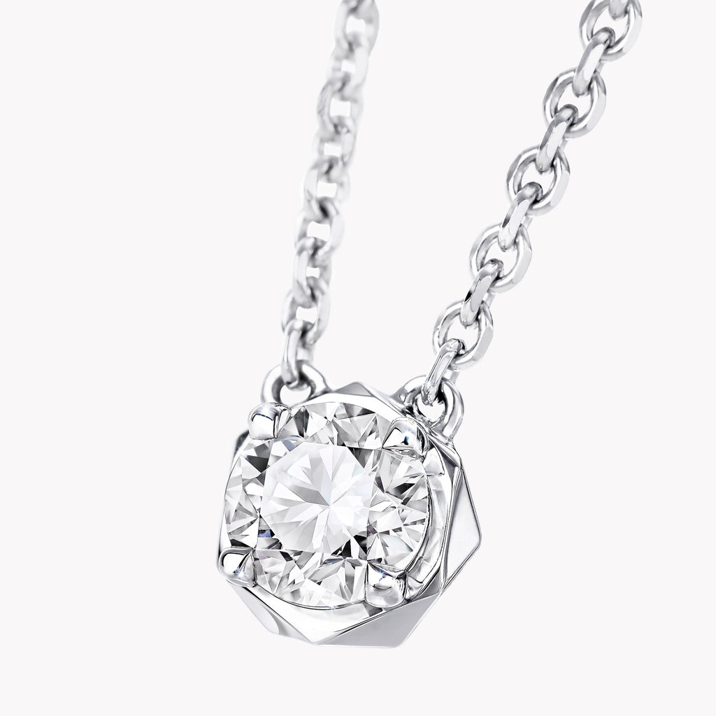 Carave Paris Round Solitaire Diamond Pendant Necklace