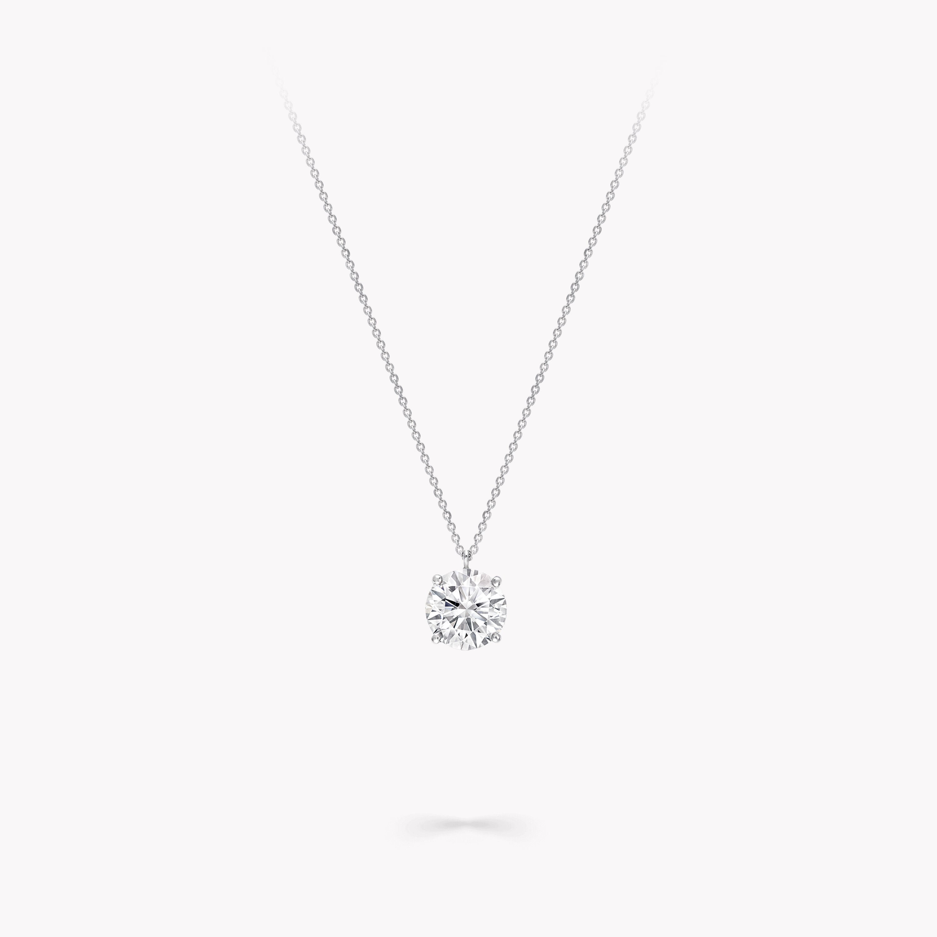 Carave Paris Round Solitaire Diamond Pendant Necklace