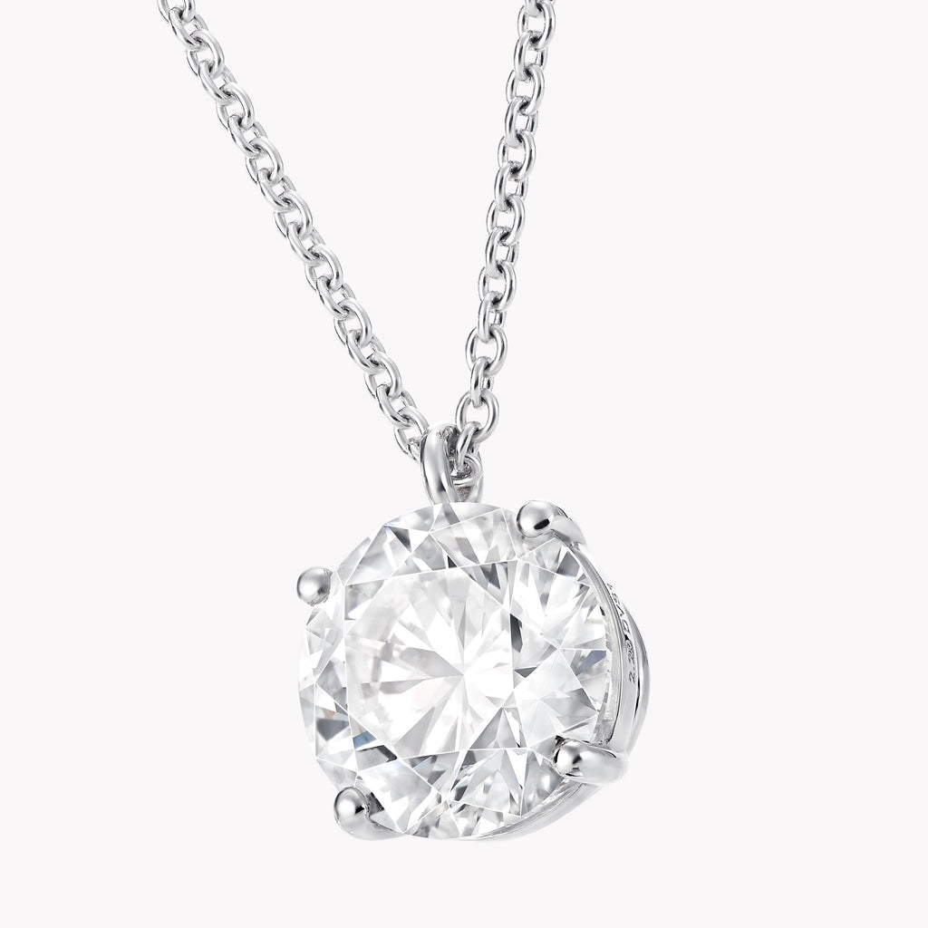 Carave Paris Round Solitaire Diamond Pendant Necklace