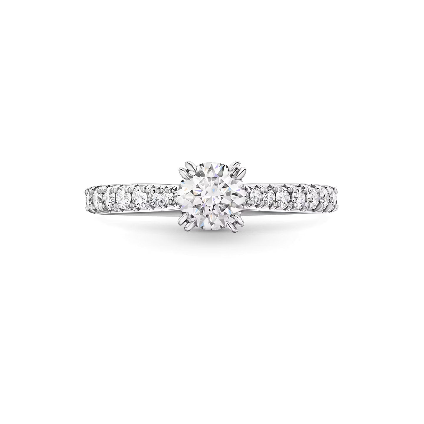 Carave Paris Round Solitaire Pavé Diamond Ring