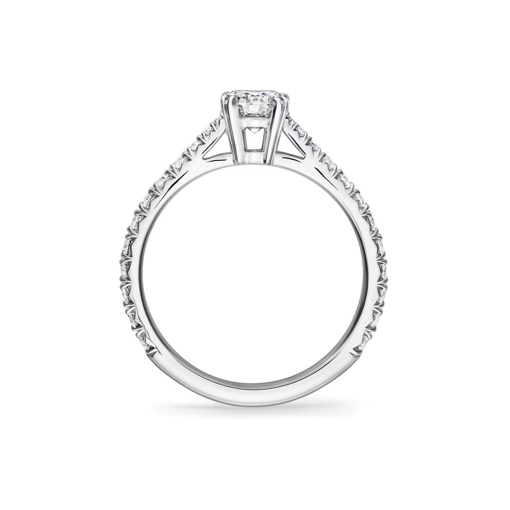 Carave Paris Round Solitaire Pavé Diamond Ring