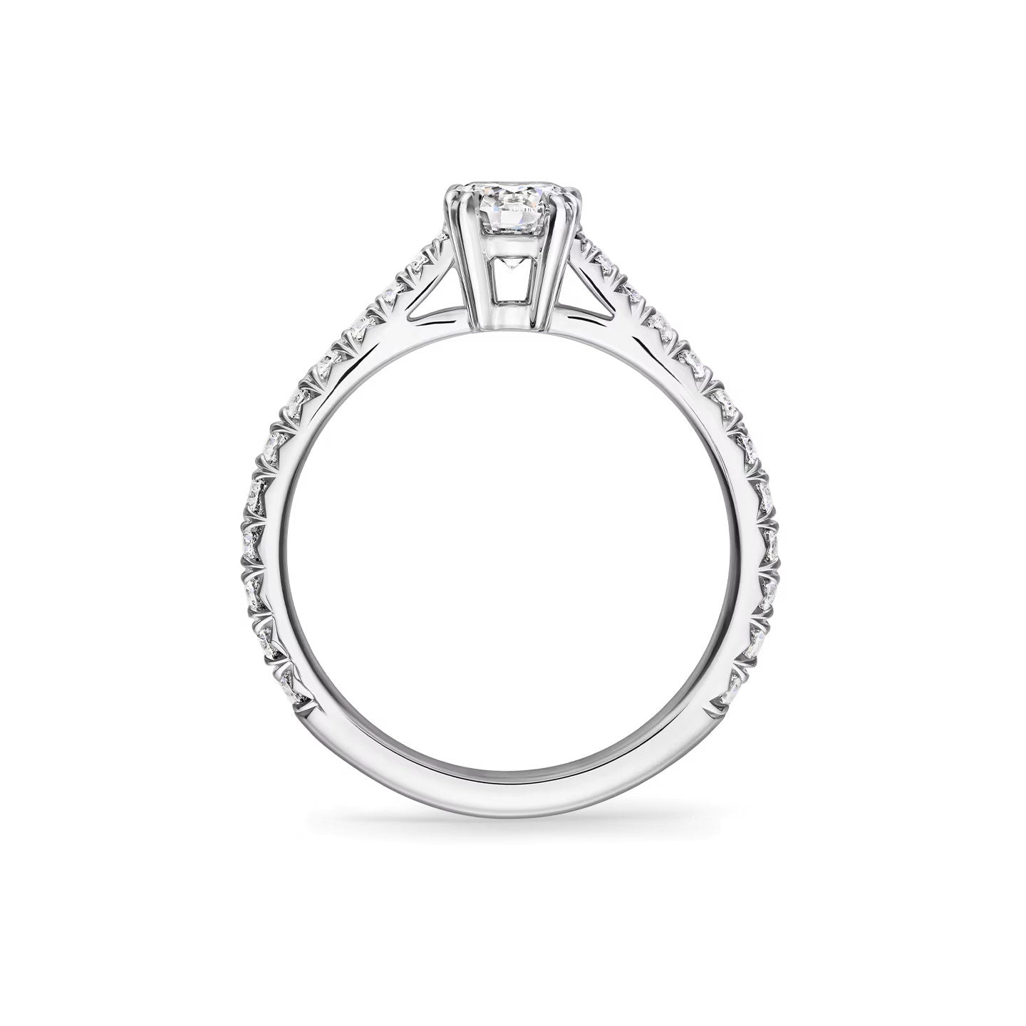 Carave Paris Round Solitaire Pavé Diamond Ring