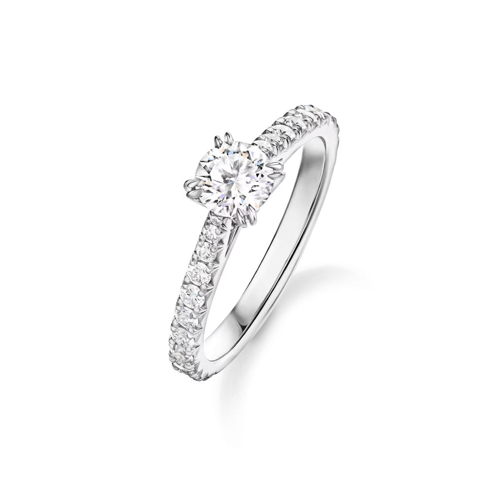 Carave Paris Round Solitaire Pavé Diamond Ring
