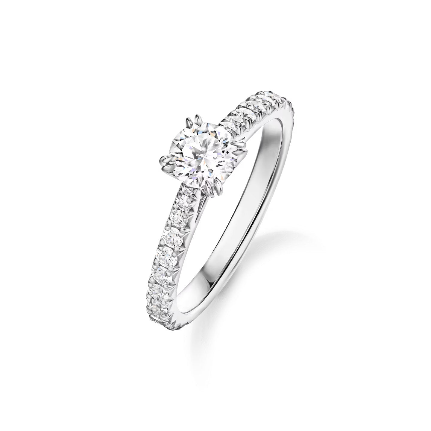 Carave Paris Round Solitaire Pavé Diamond Ring