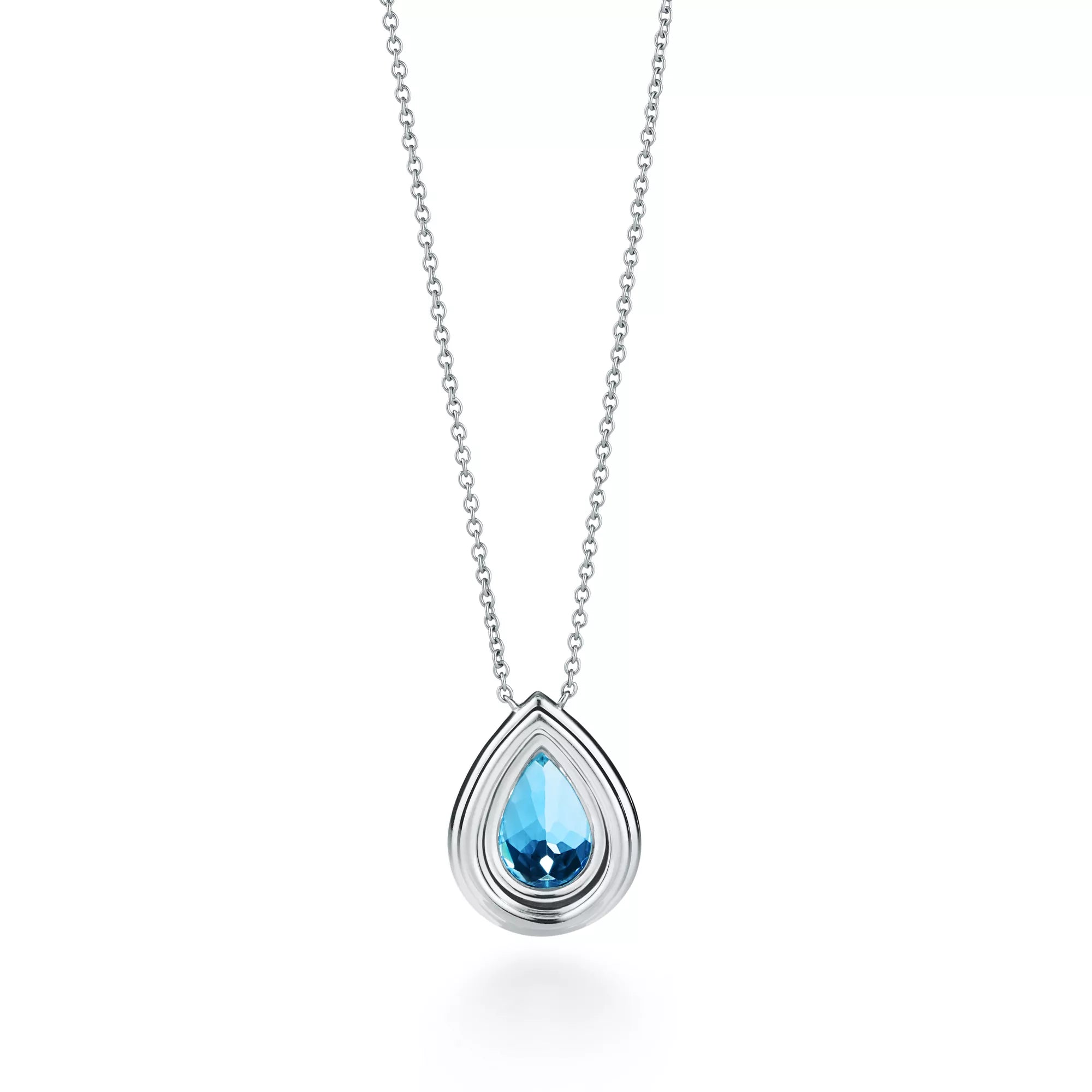 Carave Paris Royal Blue Teardrop Halo Pendant Necklace